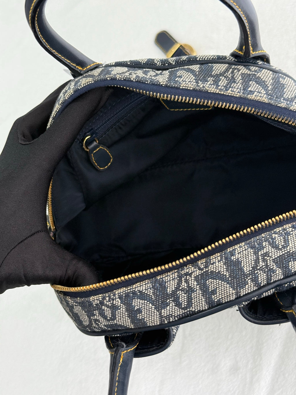 Dior Monogram Mini Saddle Bowler Navy