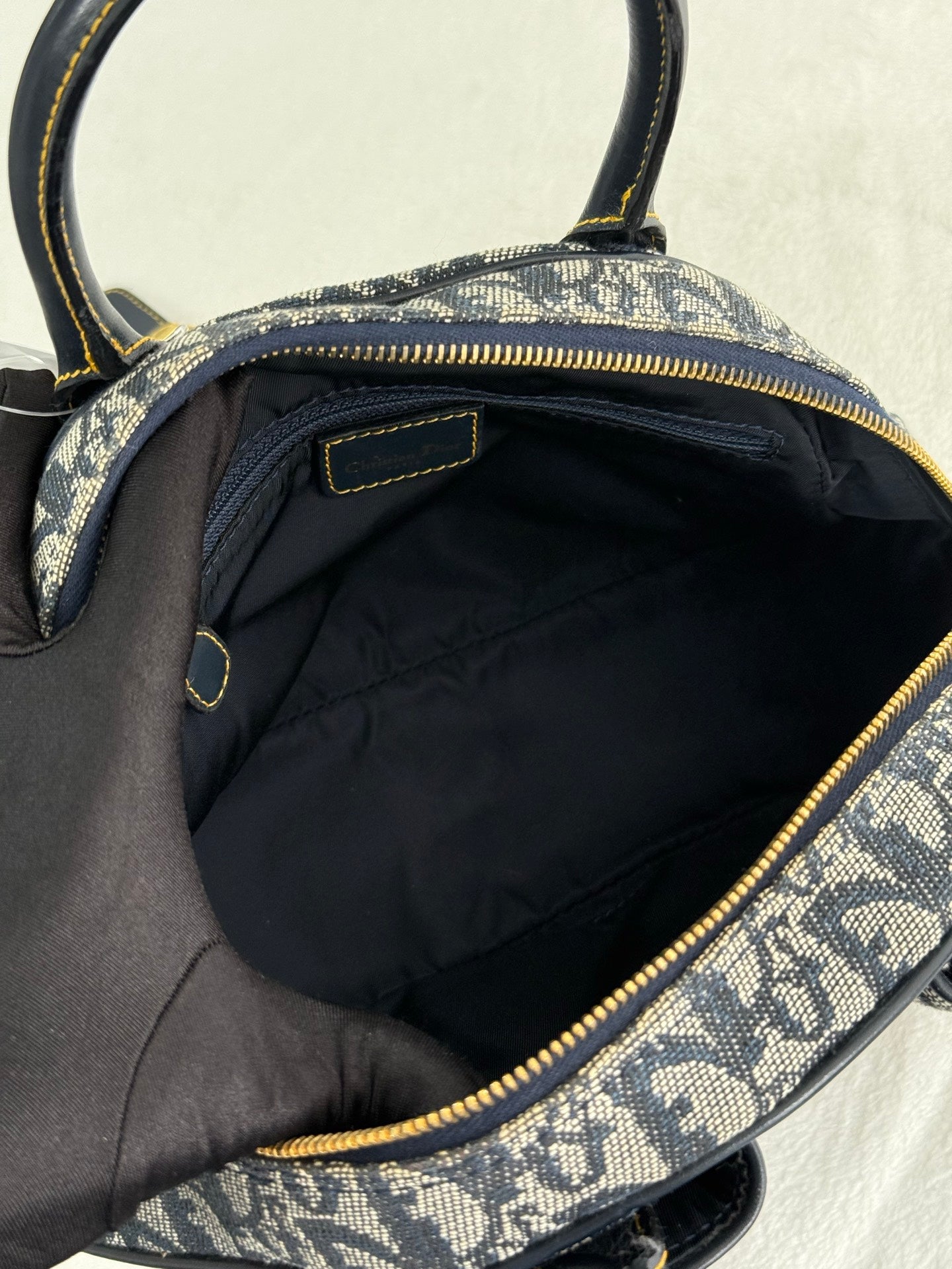 Dior Monogram Mini Saddle Bowler Navy