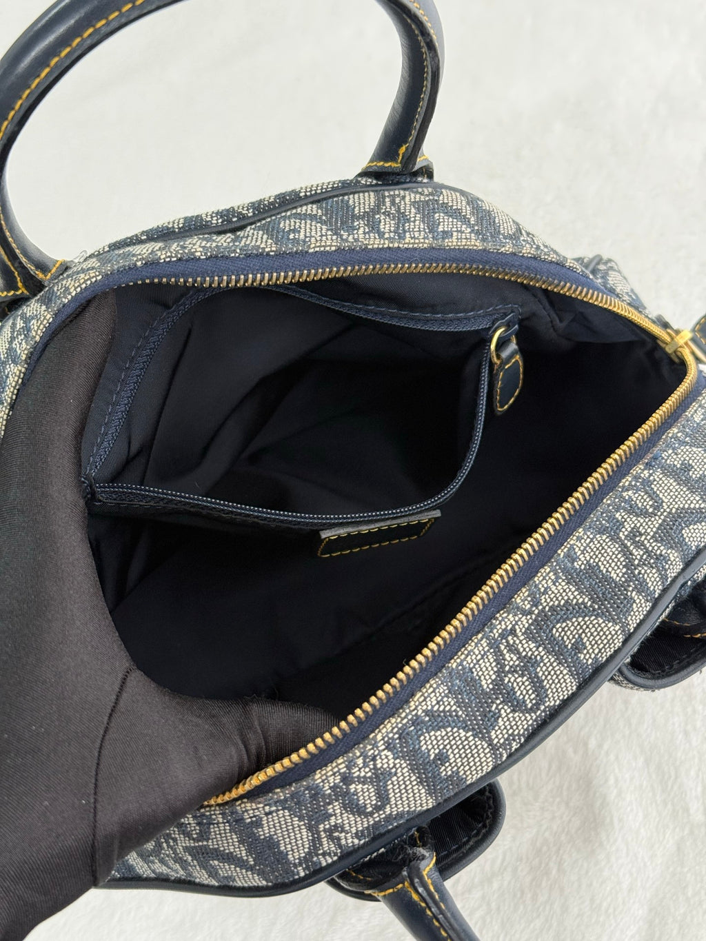 Dior Monogram Mini Saddle Bowler Navy