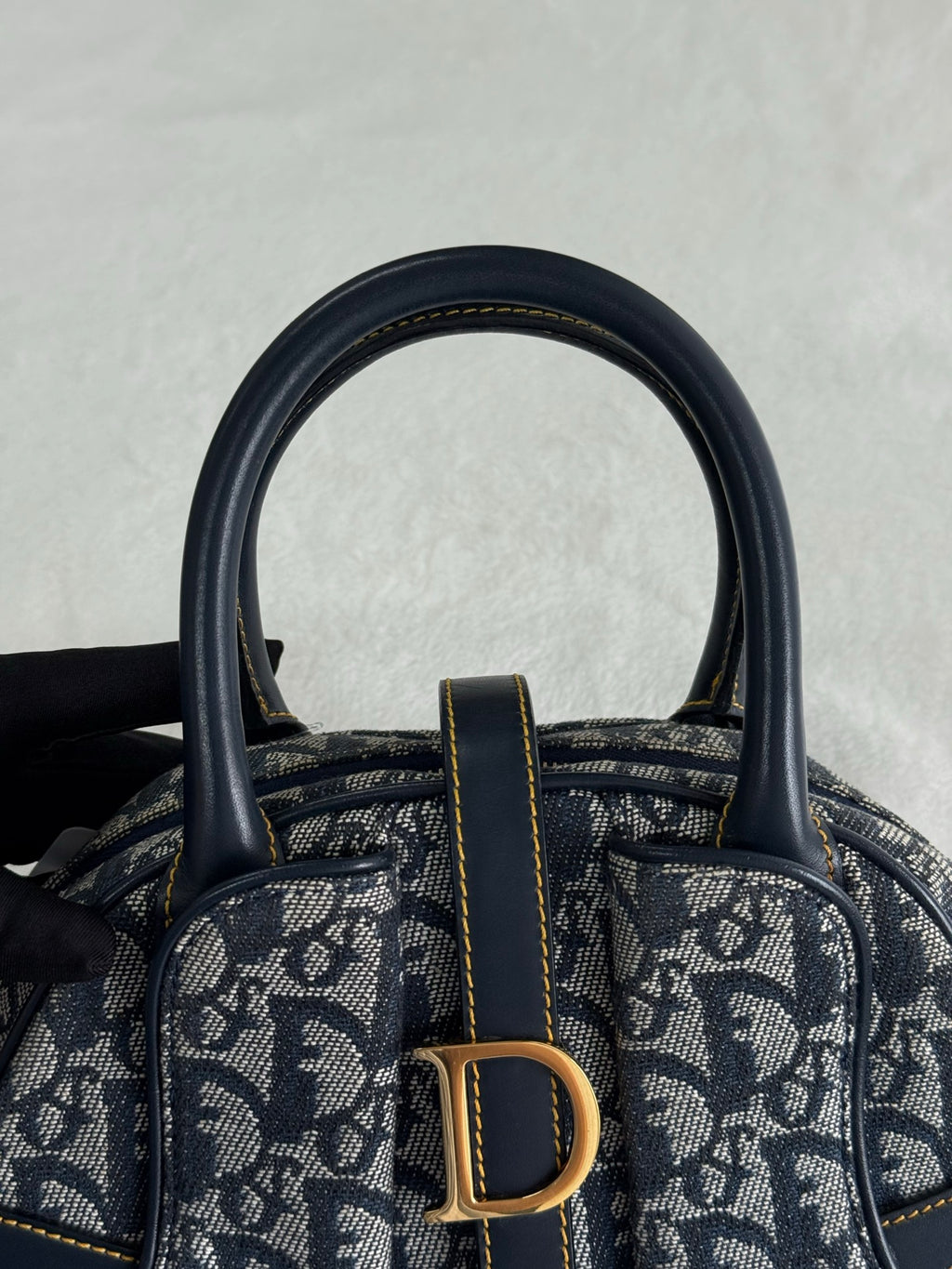 Dior Monogram Mini Saddle Bowler Navy