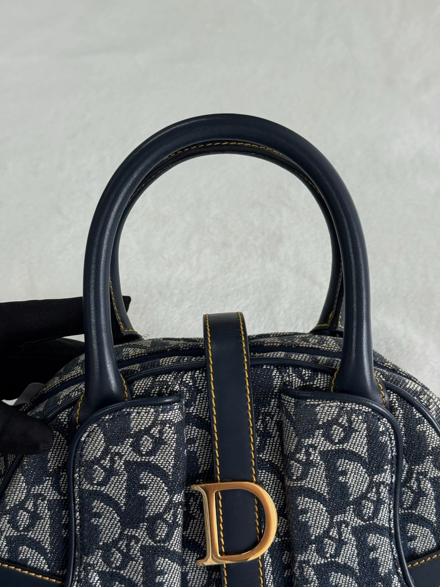 Dior Monogram Mini Saddle Bowler Navy