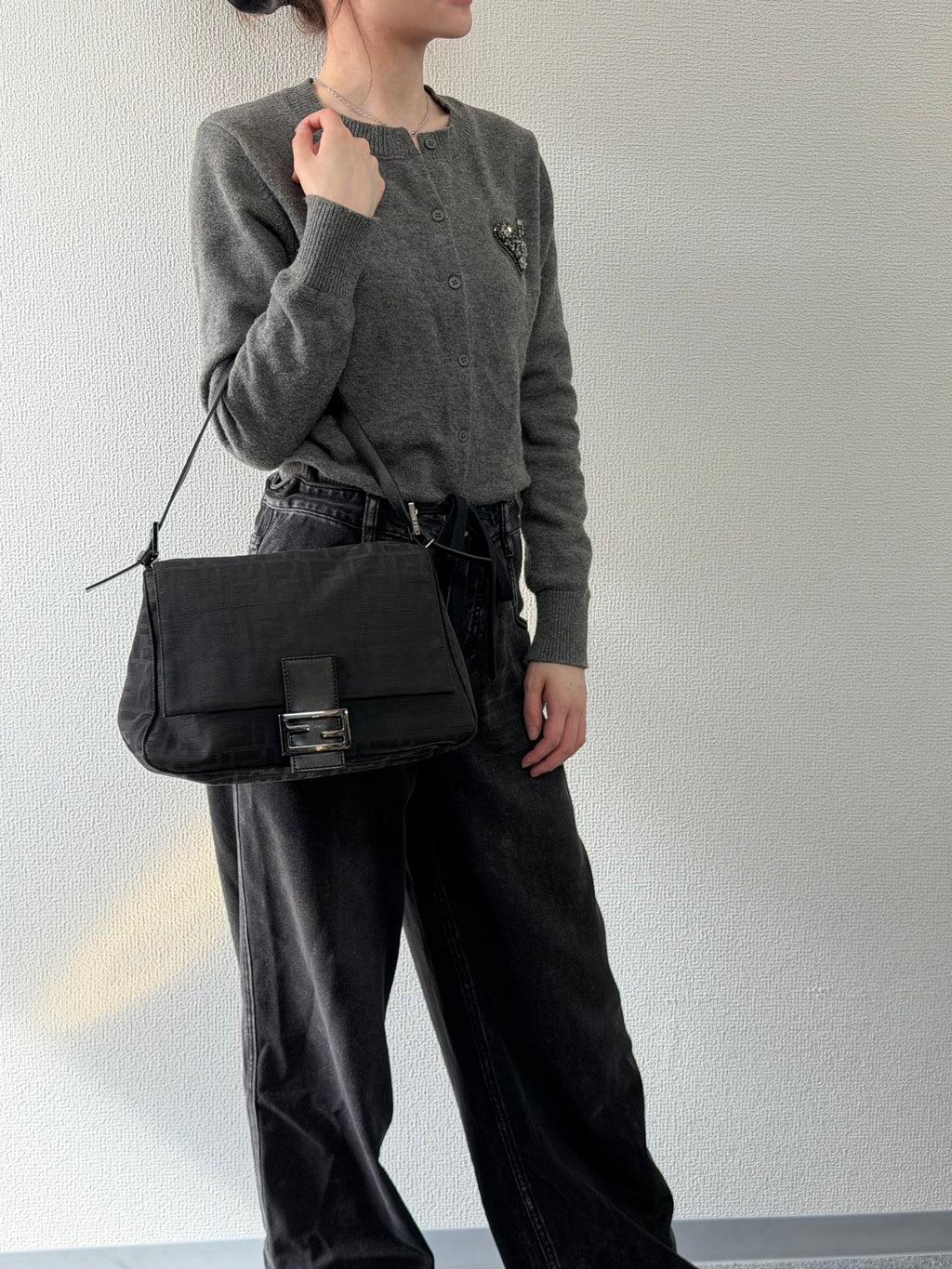 VINTAGE FENDI Mamma baguette zucca wool