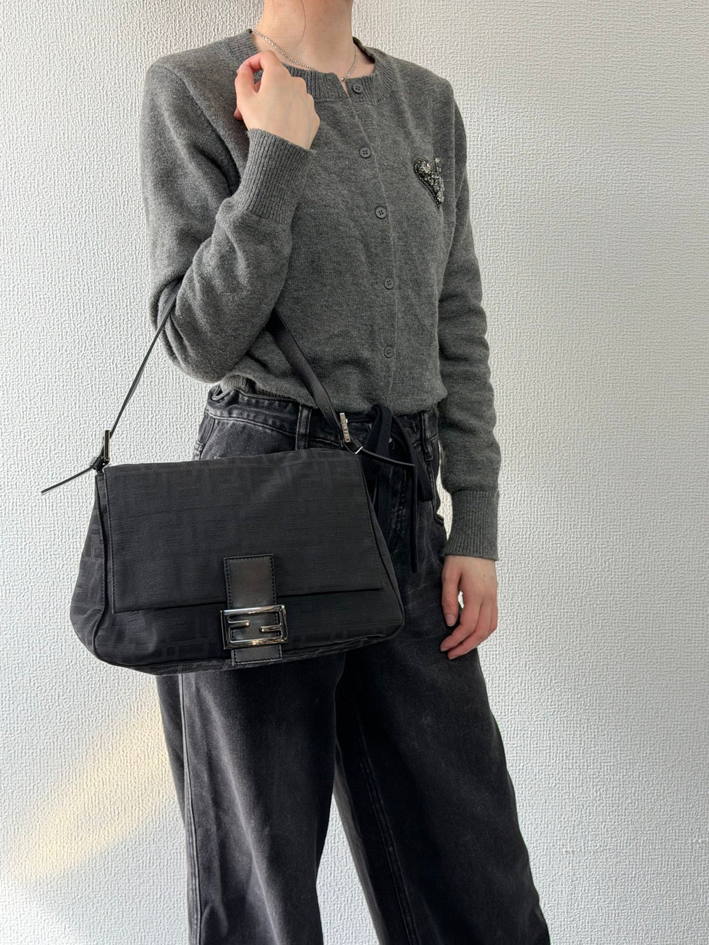 VINTAGE FENDI Mamma baguette zucca wool
