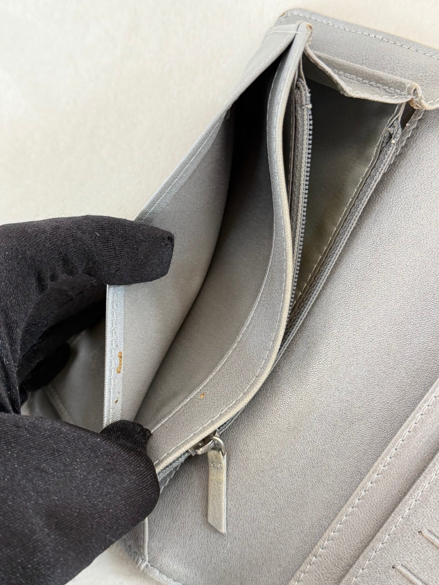 CHANEL Patent Camellia Bifold Wallet