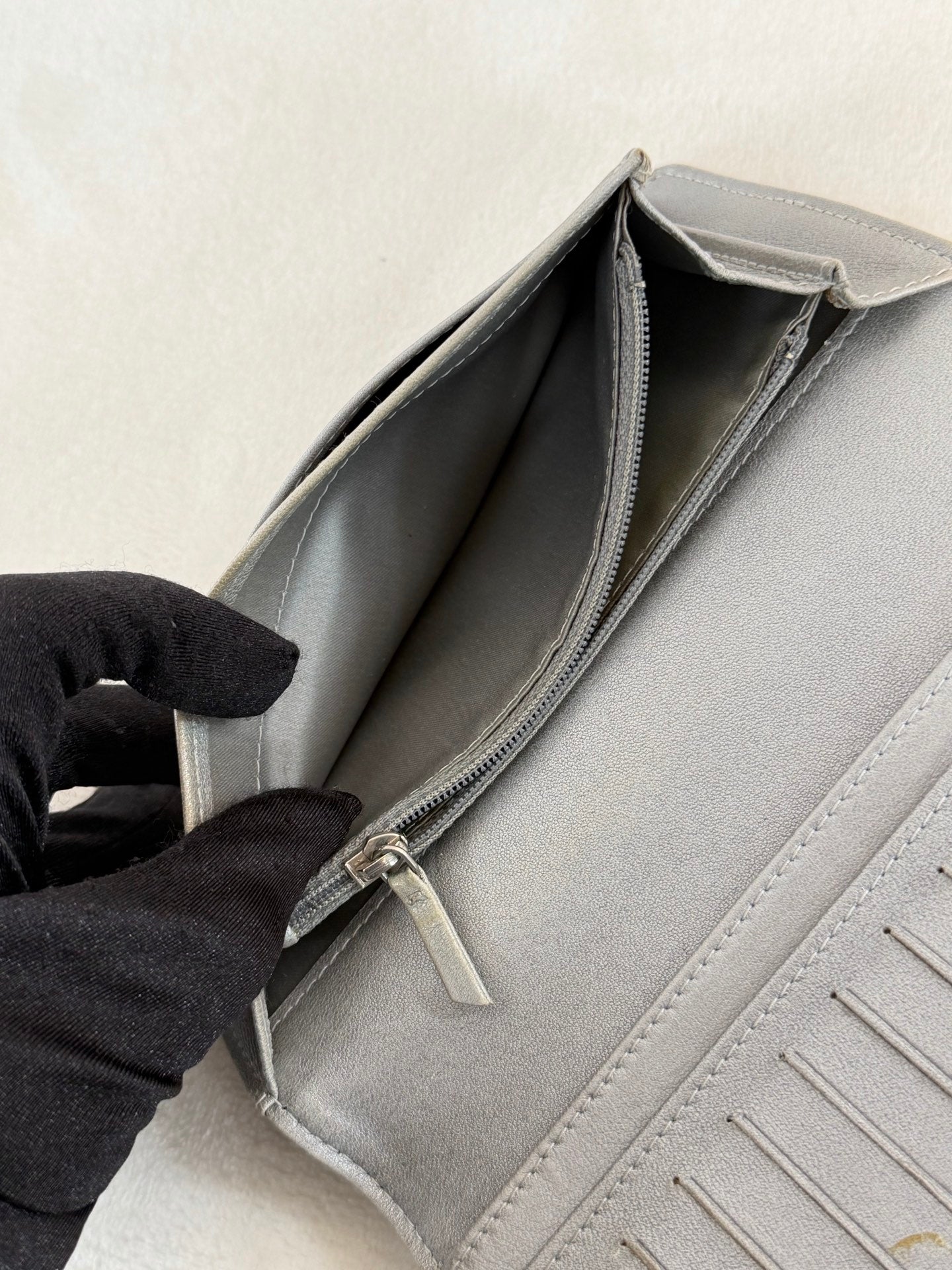 CHANEL Patent Camellia Bifold Wallet