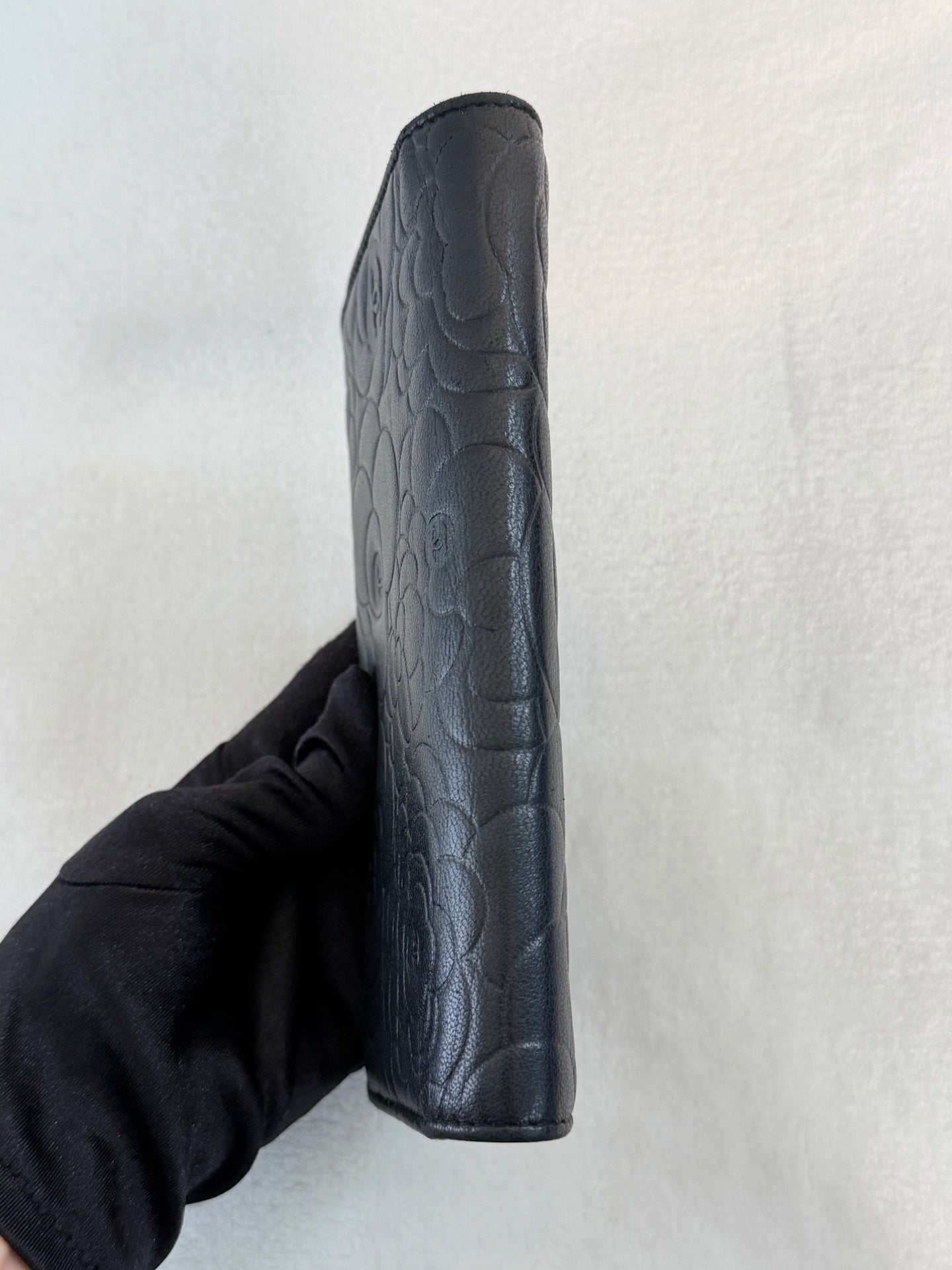 CHANEL Patent Camellia Bifold Wallet