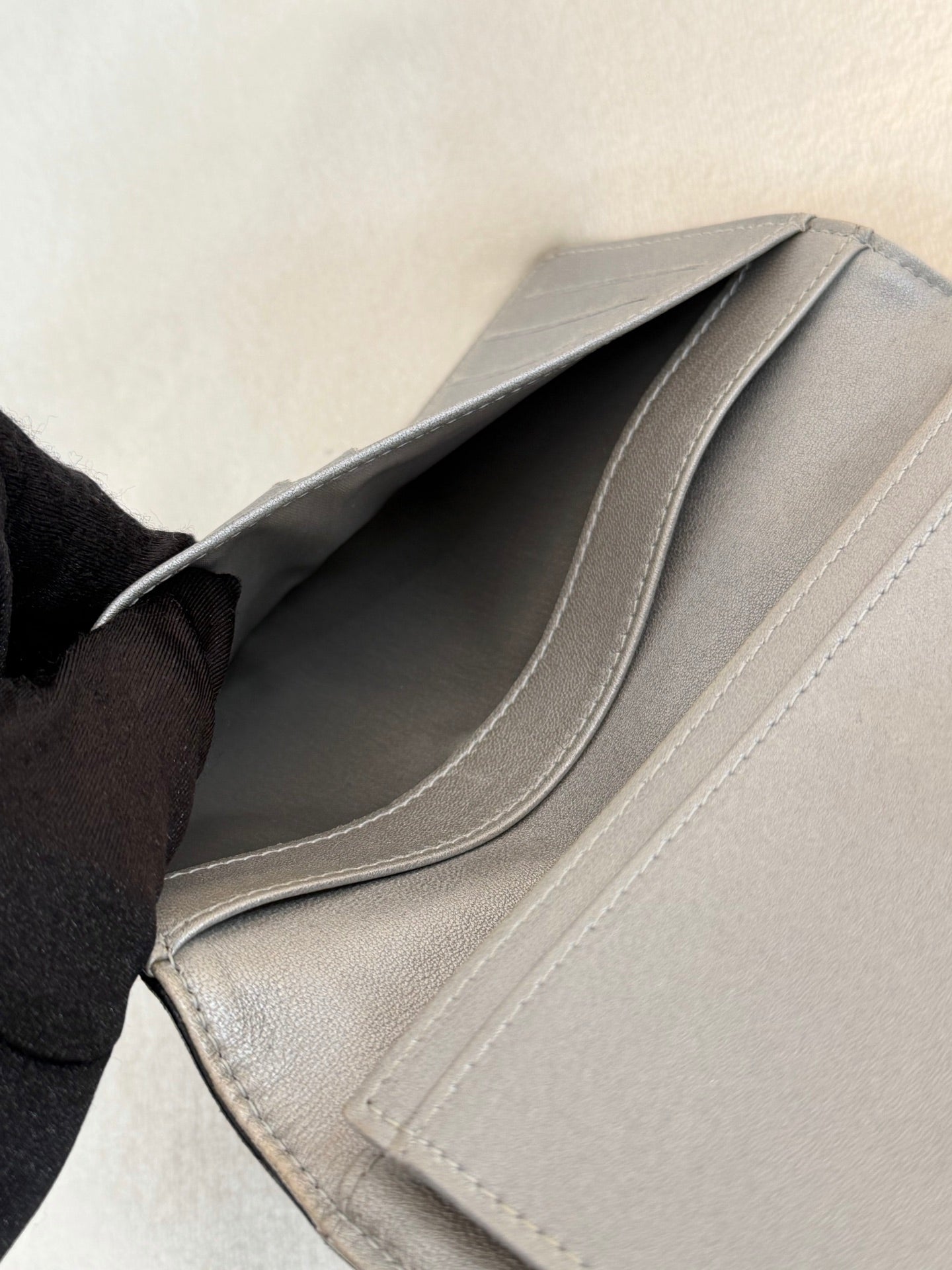 CHANEL Patent Camellia Bifold Wallet