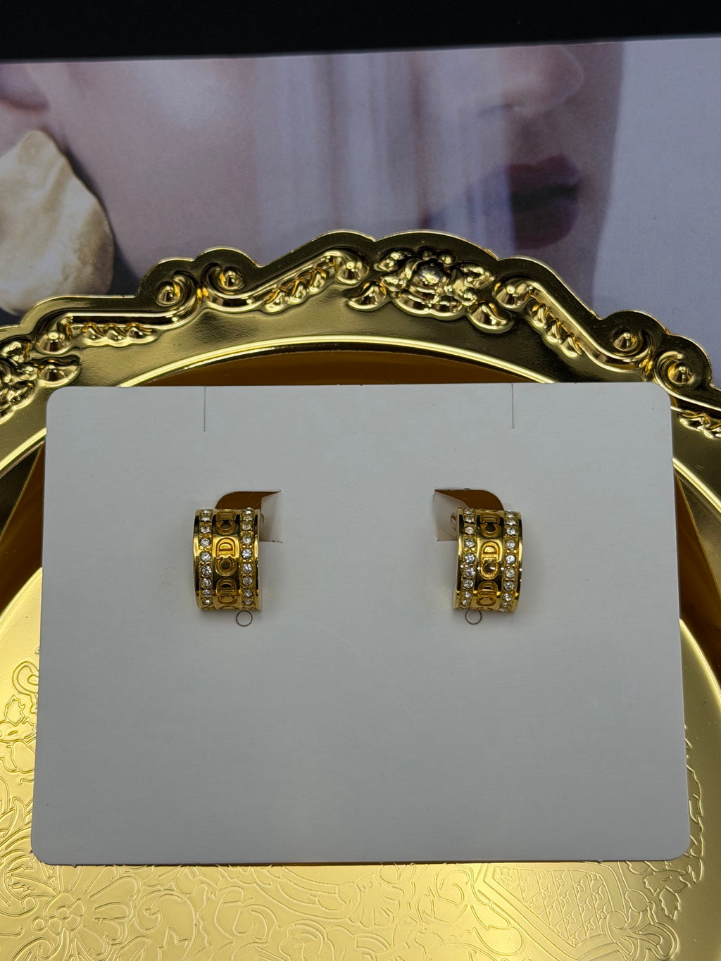 CHRISTIAN DIOR Rhinestone Earring