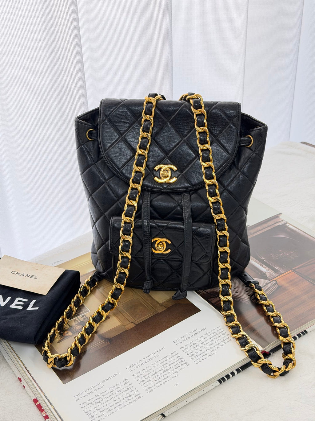 CHANEL Double C Lambskin Backpack
