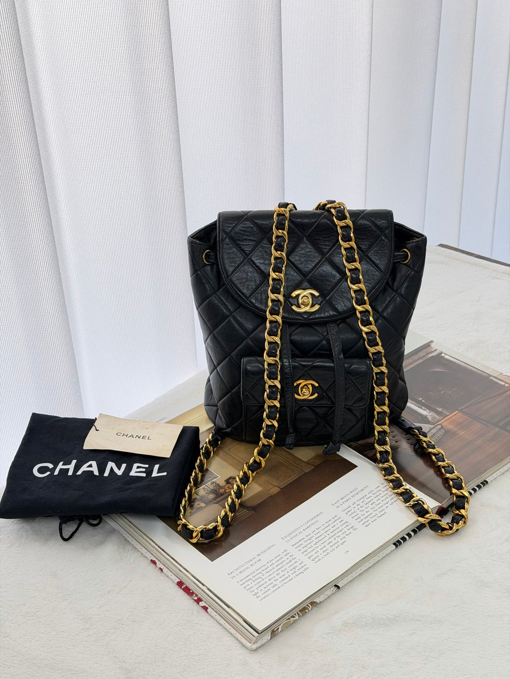 CHANEL Double C Lambskin Backpack