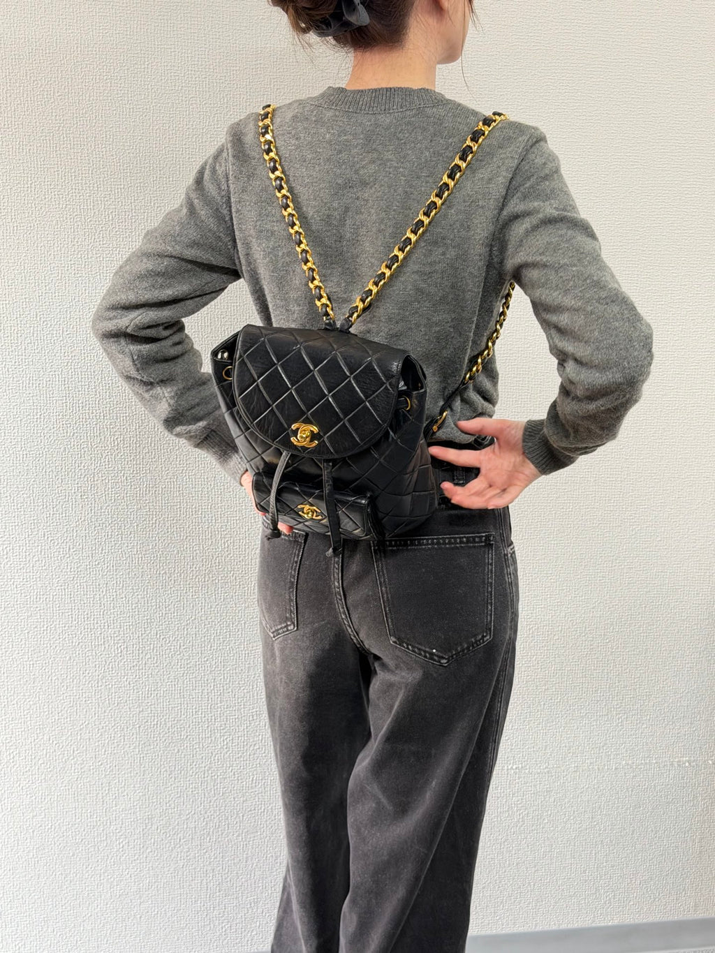 CHANEL Double C Lambskin Backpack