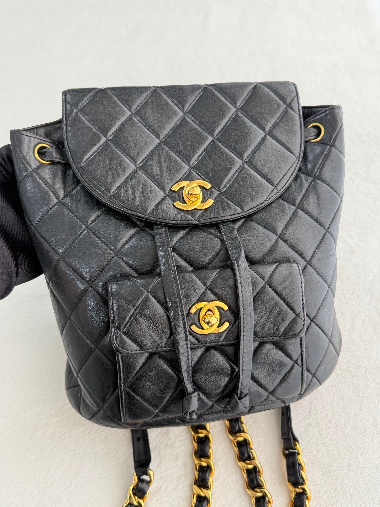 CHANEL Double C Lambskin Backpack