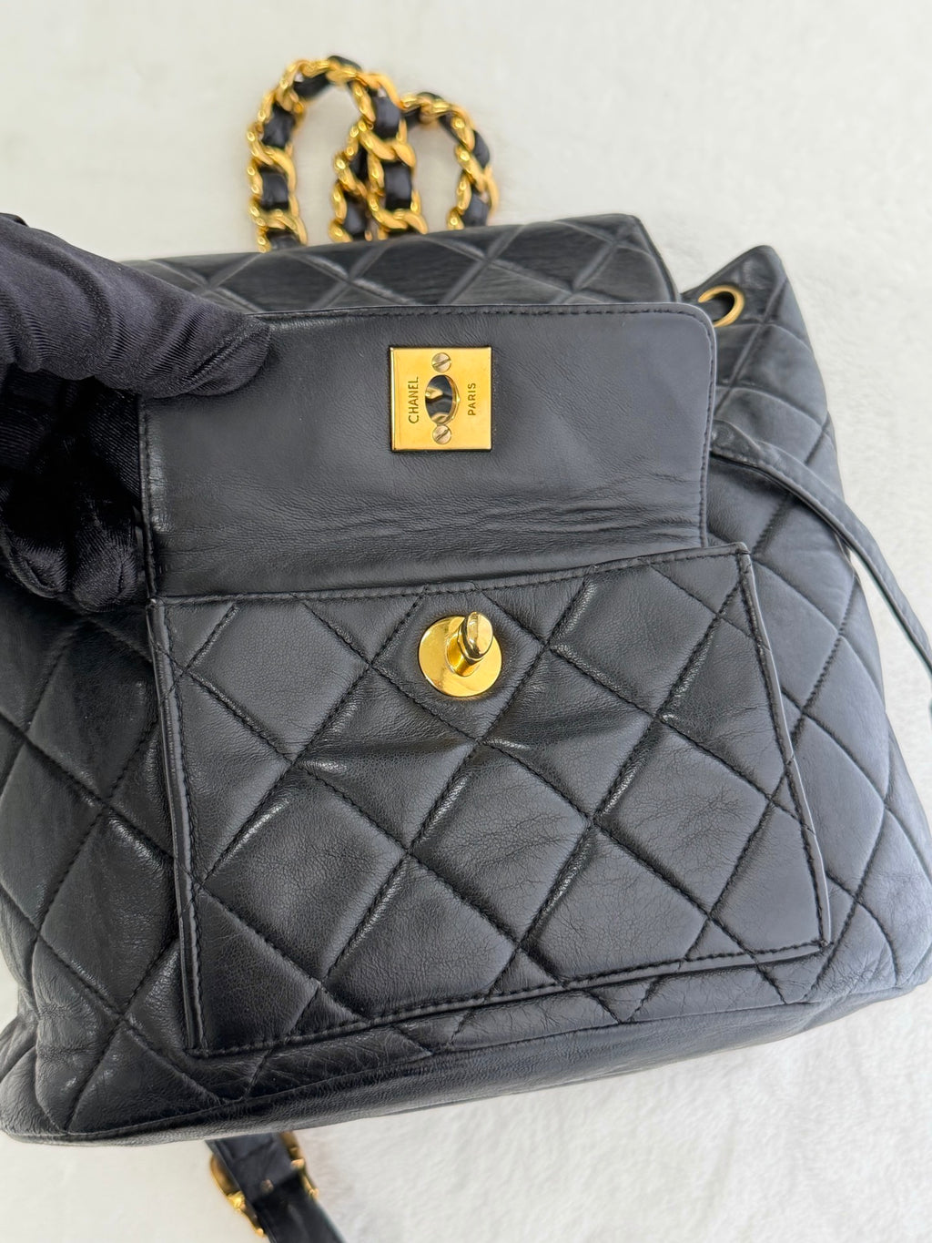 CHANEL Double C Lambskin Backpack