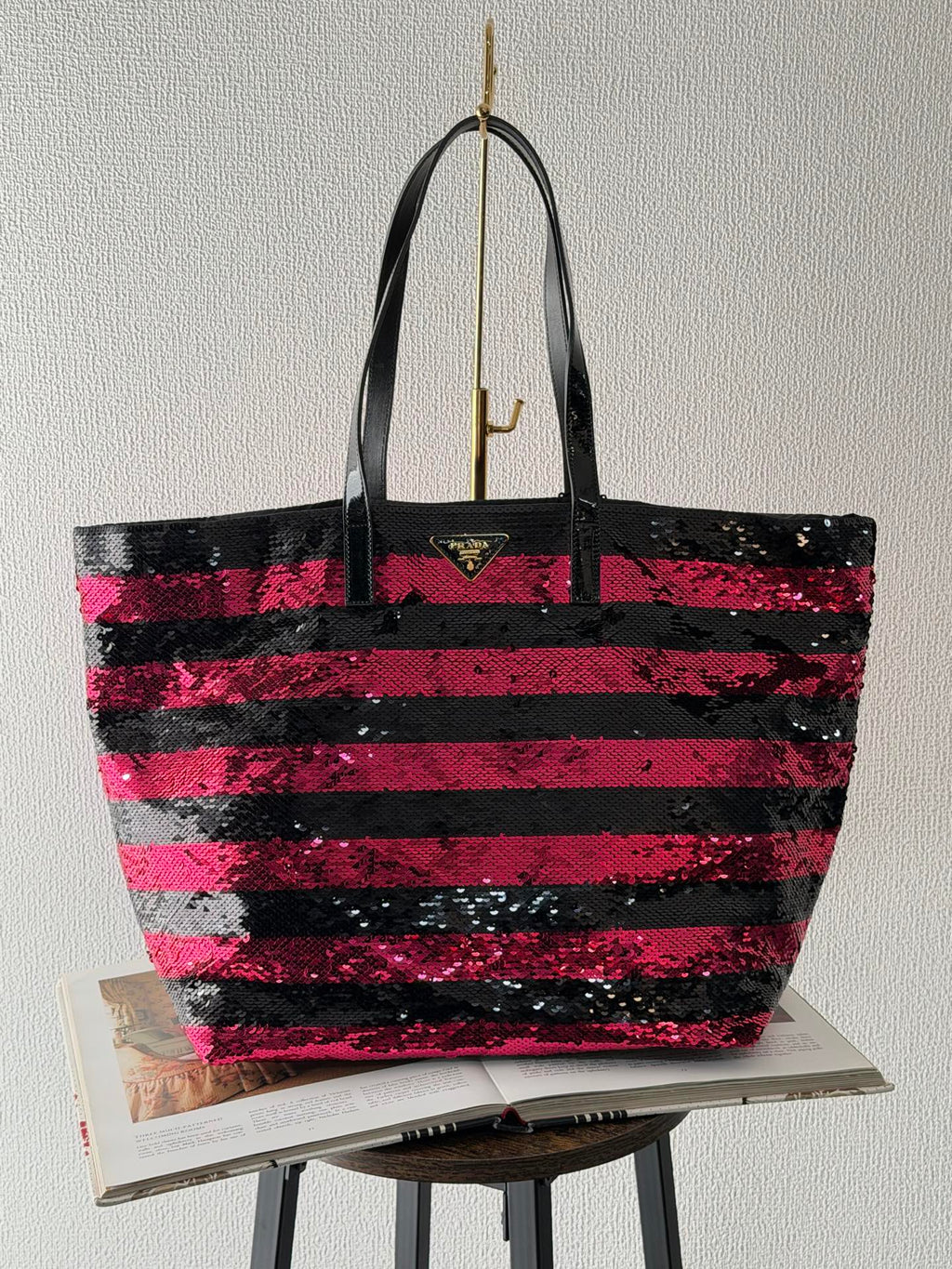 PRADA Sequin Stripe  Totebag