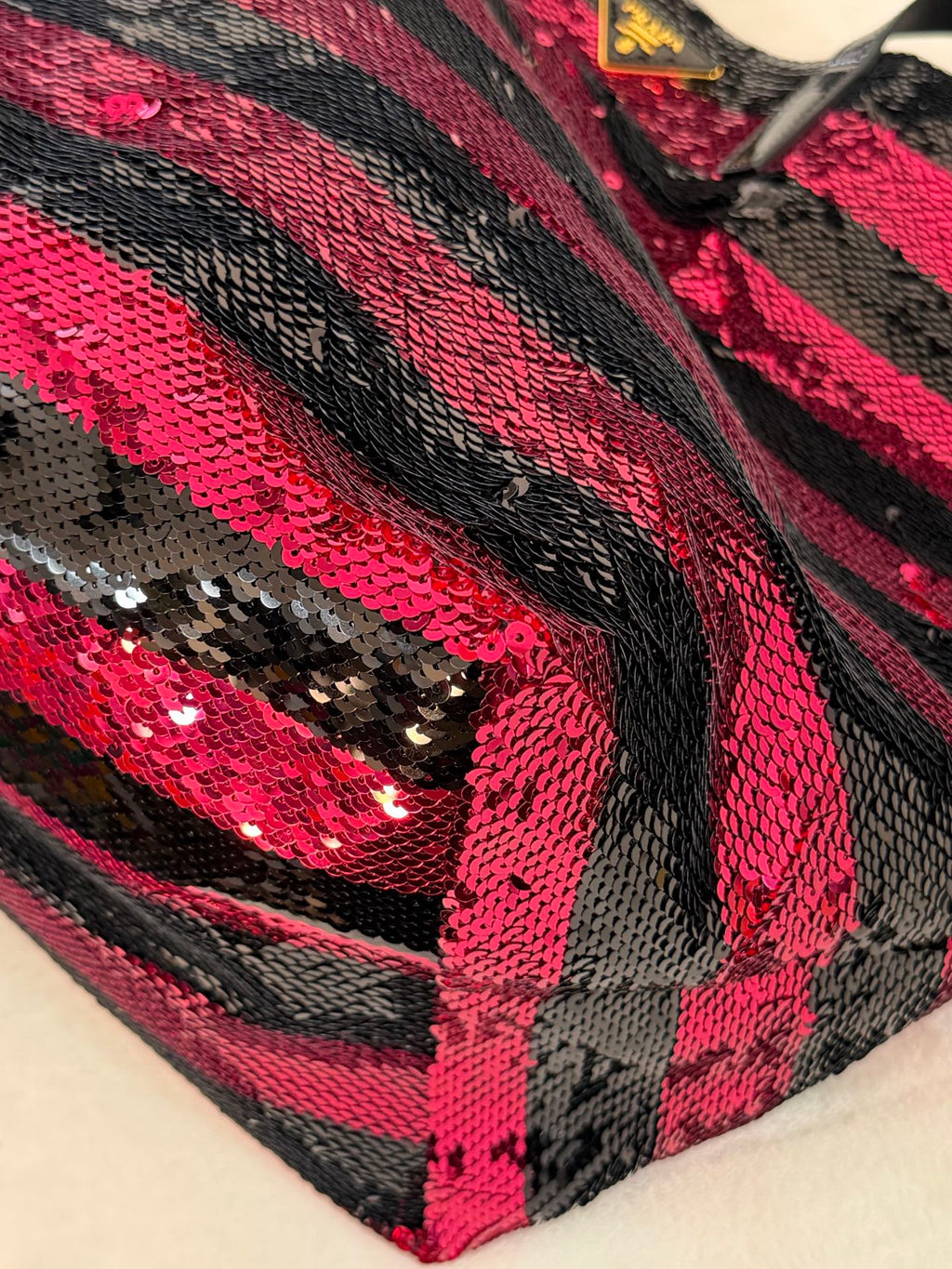 PRADA Sequin Stripe  Totebag