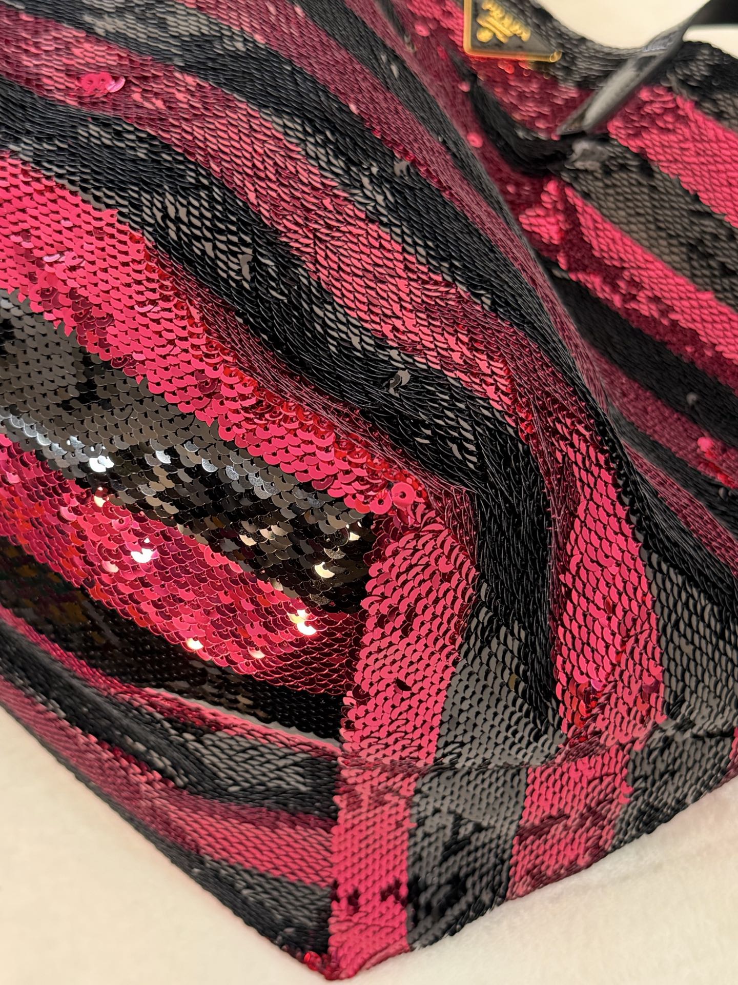 PRADA Sequin Stripe  Totebag