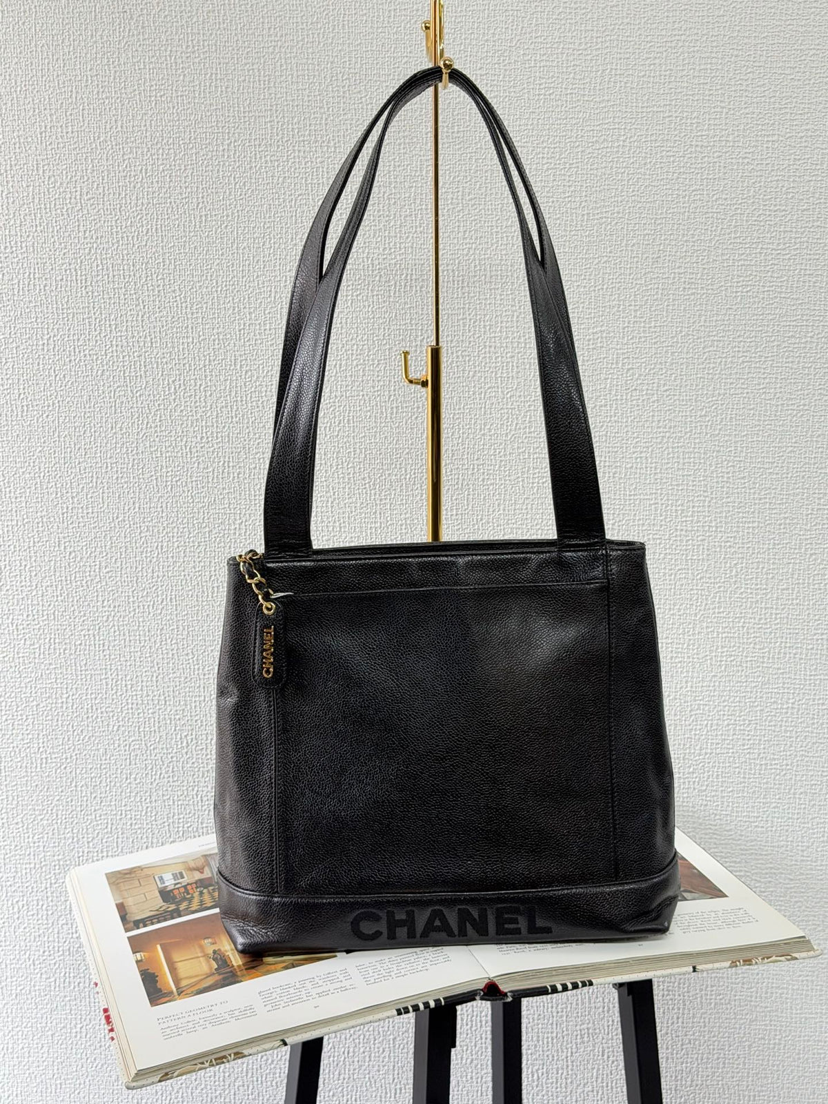 Authentic Chanel Caviar Leather Tote Shoulder Bag