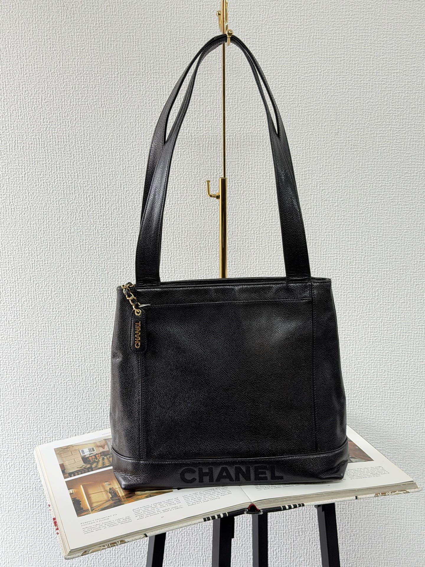 Authentic Chanel Caviar Leather Tote Shoulder Bag