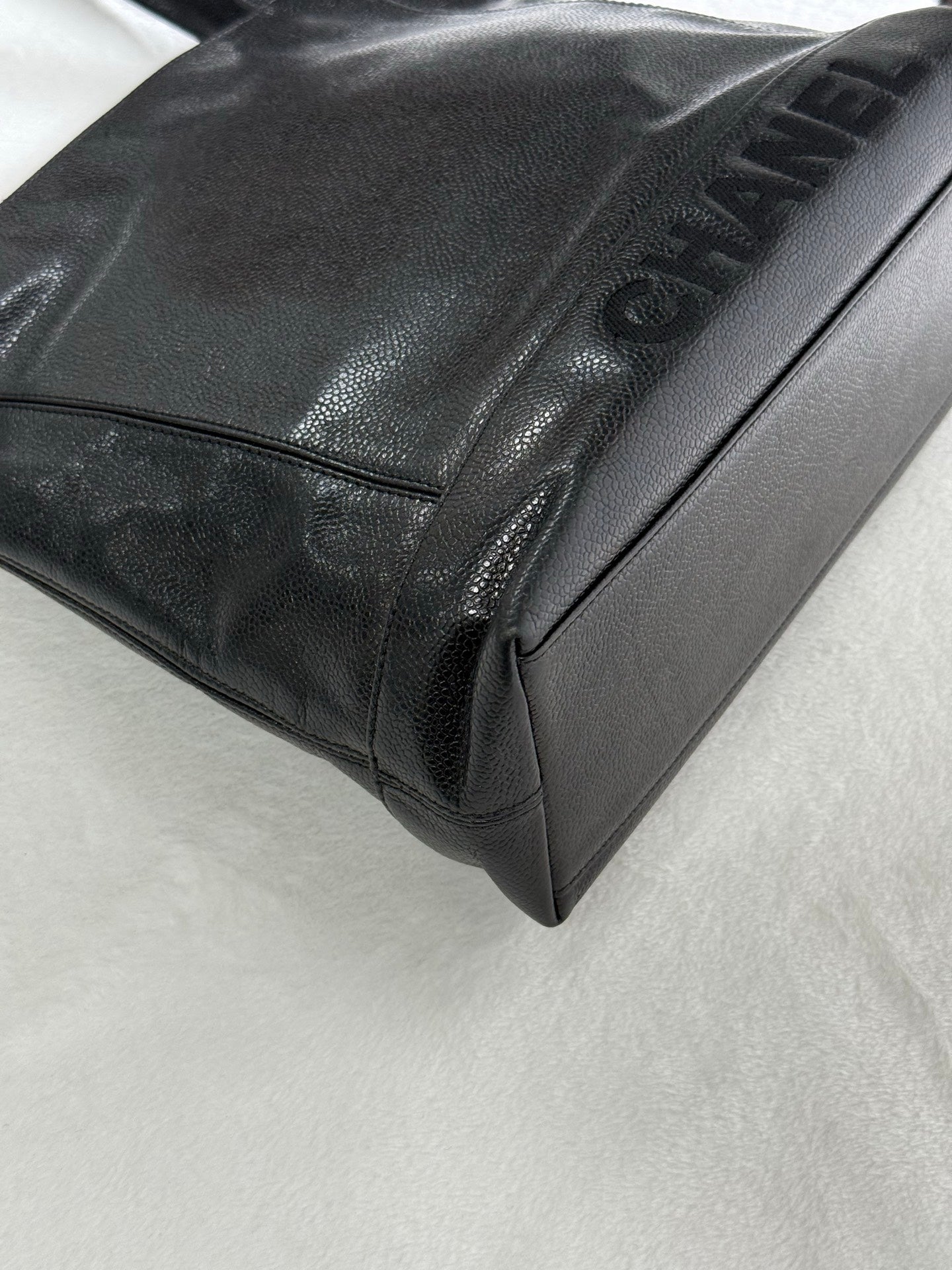 Authentic Chanel Caviar Leather Tote Shoulder Bag