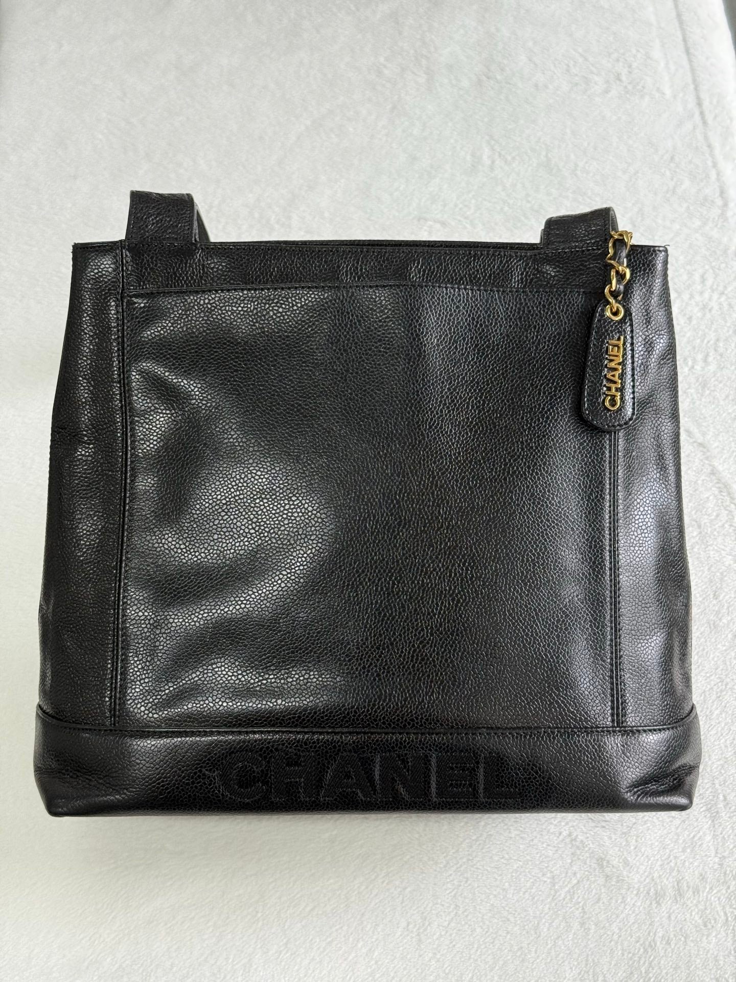 Authentic Chanel Caviar Leather Tote Shoulder Bag