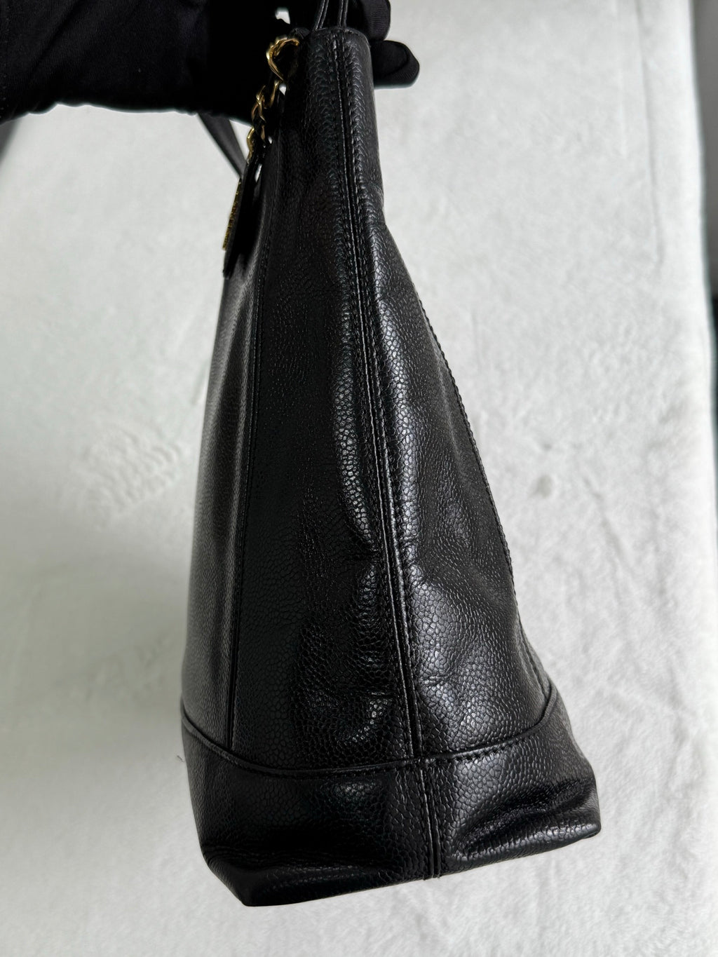 Authentic Chanel Caviar Leather Tote Shoulder Bag