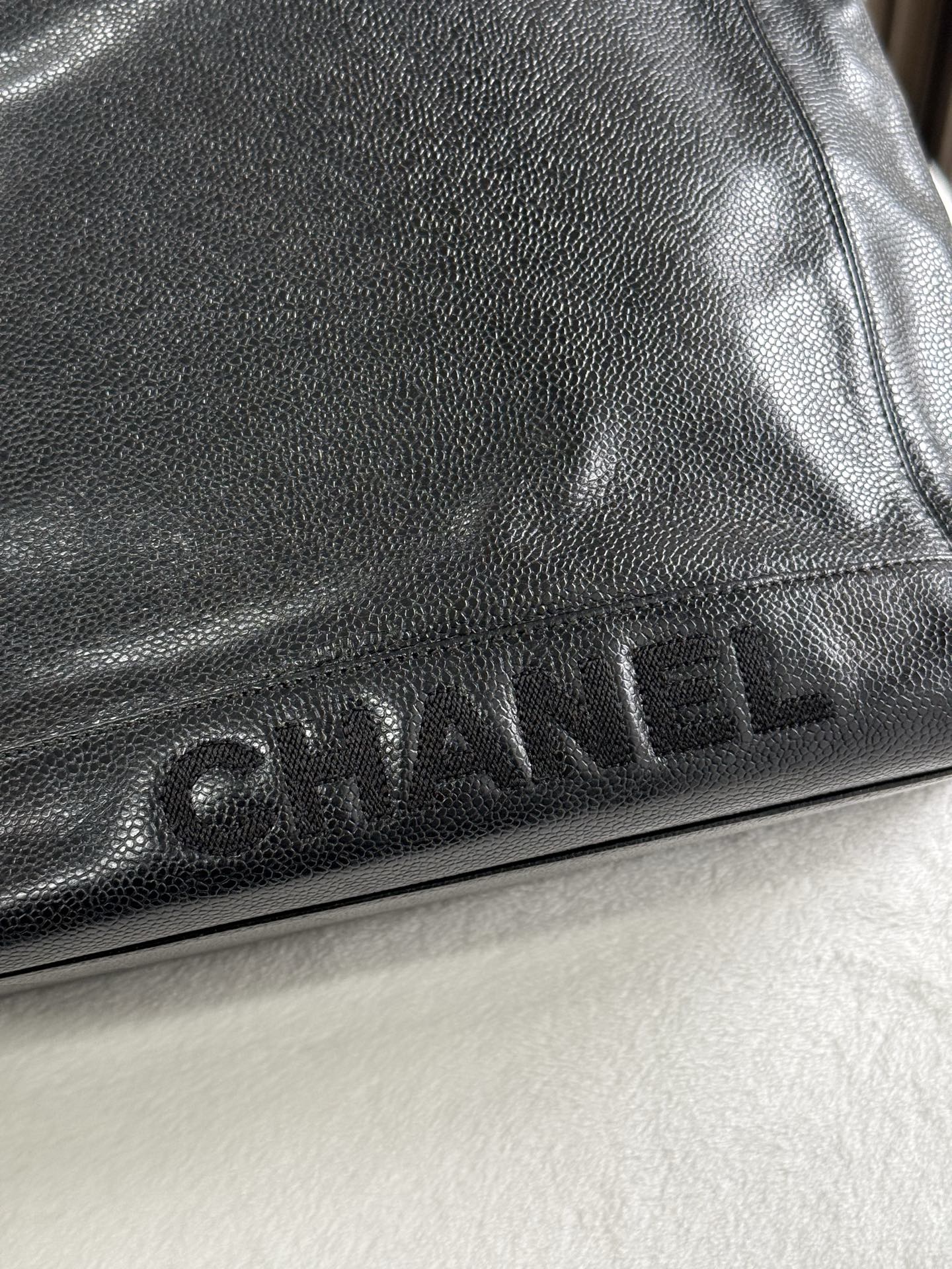 Authentic Chanel Caviar Leather Tote Shoulder Bag