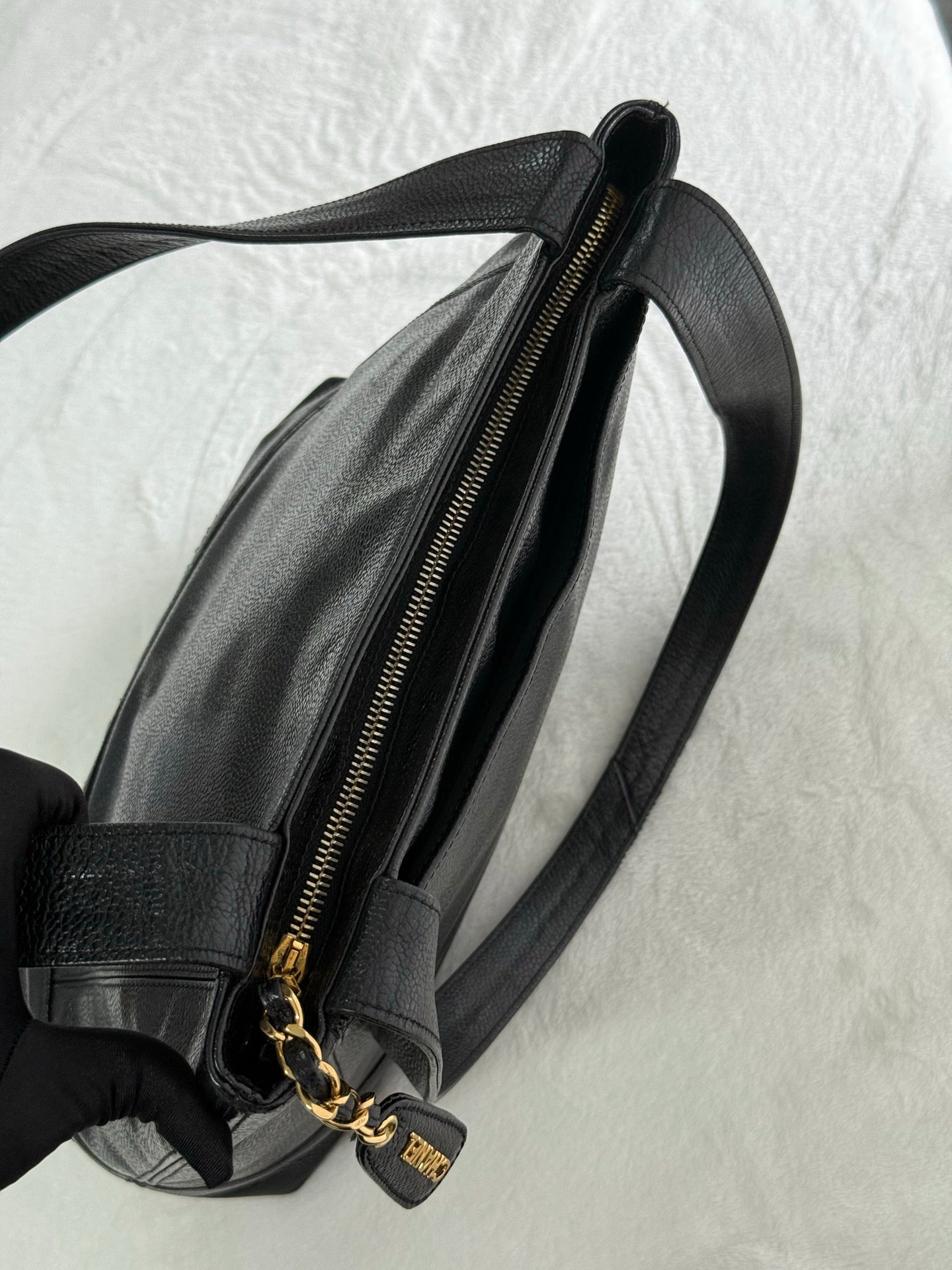 Authentic Chanel Caviar Leather Tote Shoulder Bag