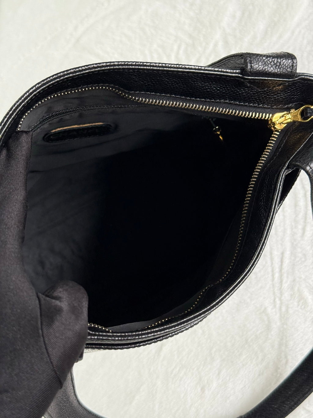 Authentic Chanel Caviar Leather Tote Shoulder Bag