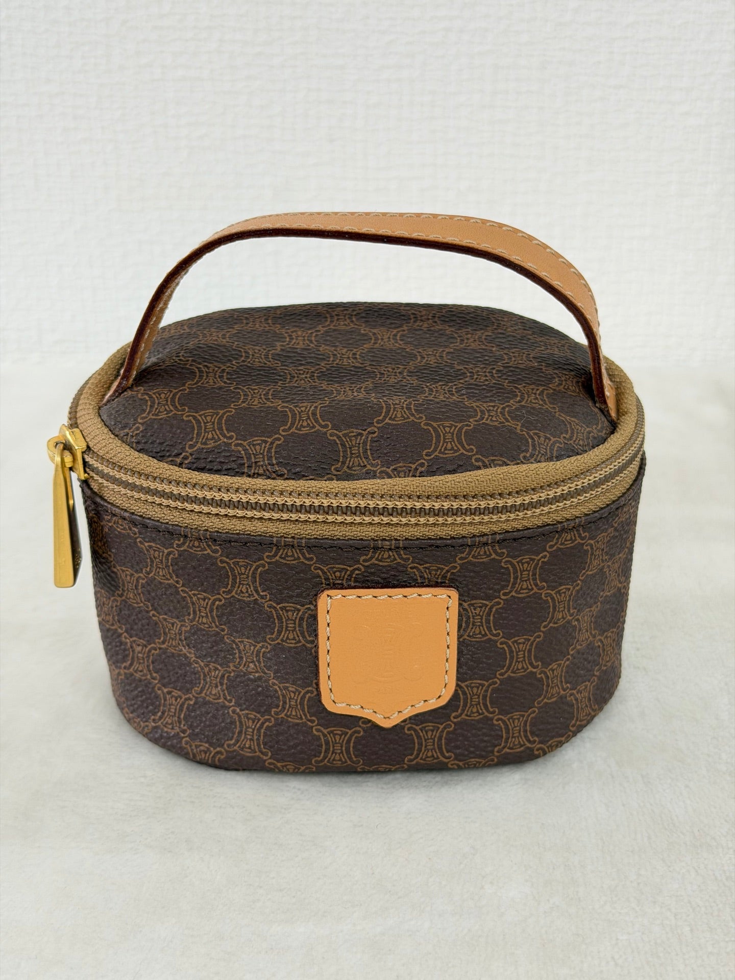 CELINE Macadam Round Vanity Bag - Brown