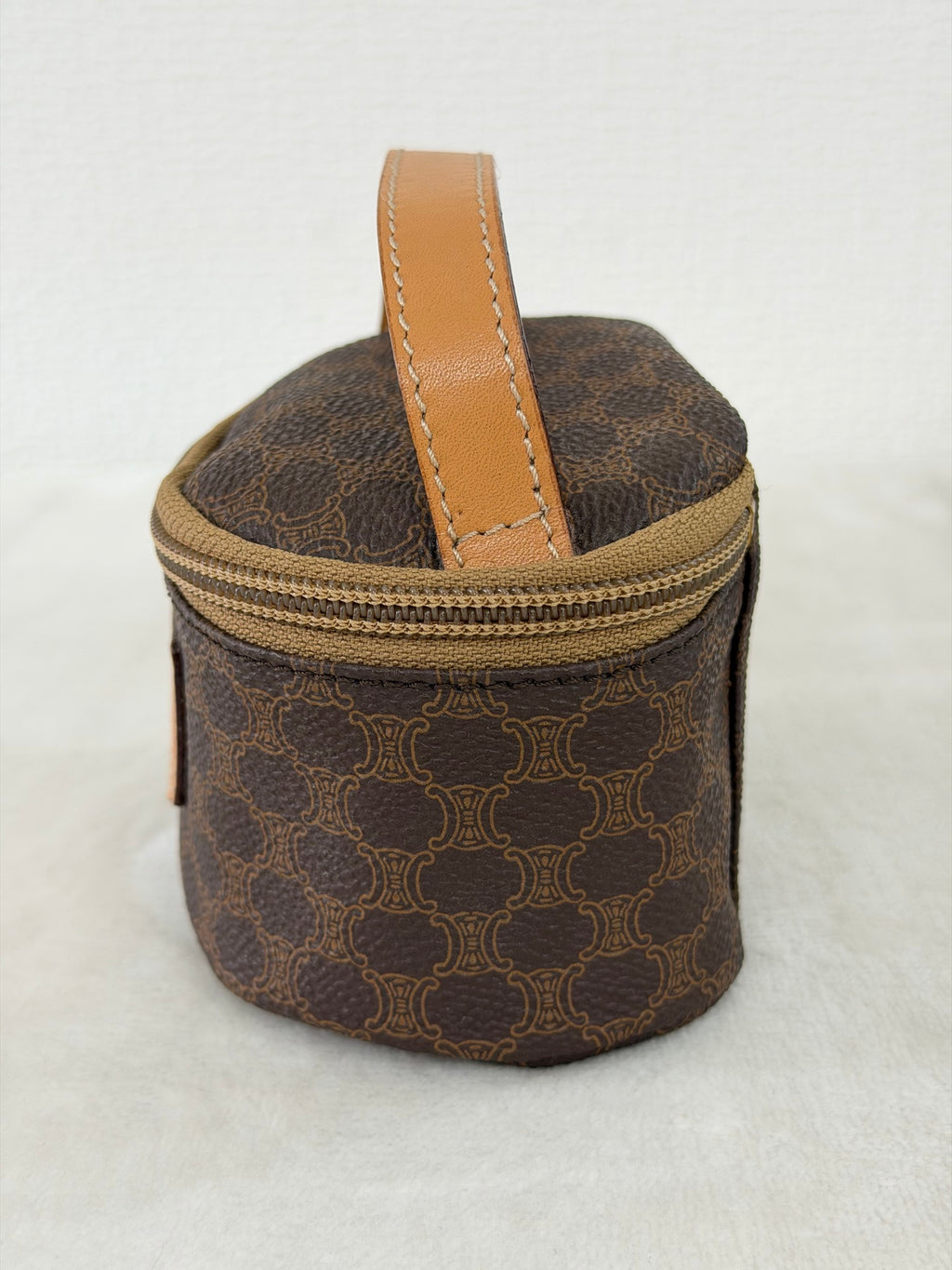 CELINE Macadam Round Vanity Bag - Brown