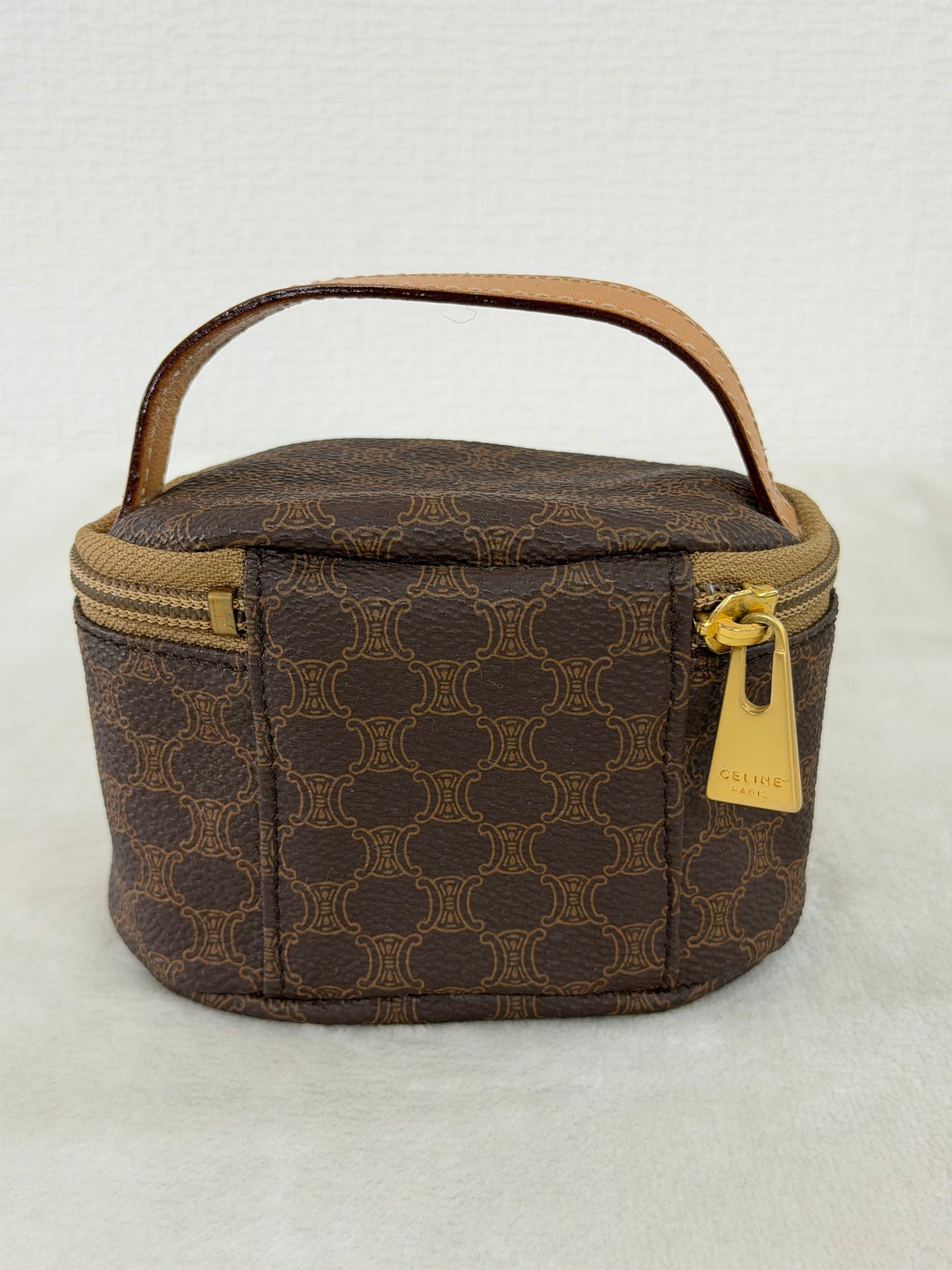 CELINE Macadam Round Vanity Bag - Brown