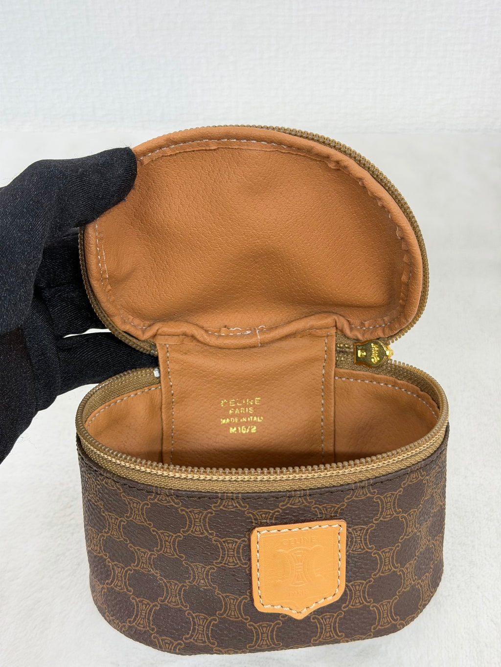CELINE Macadam Round Vanity Bag - Brown