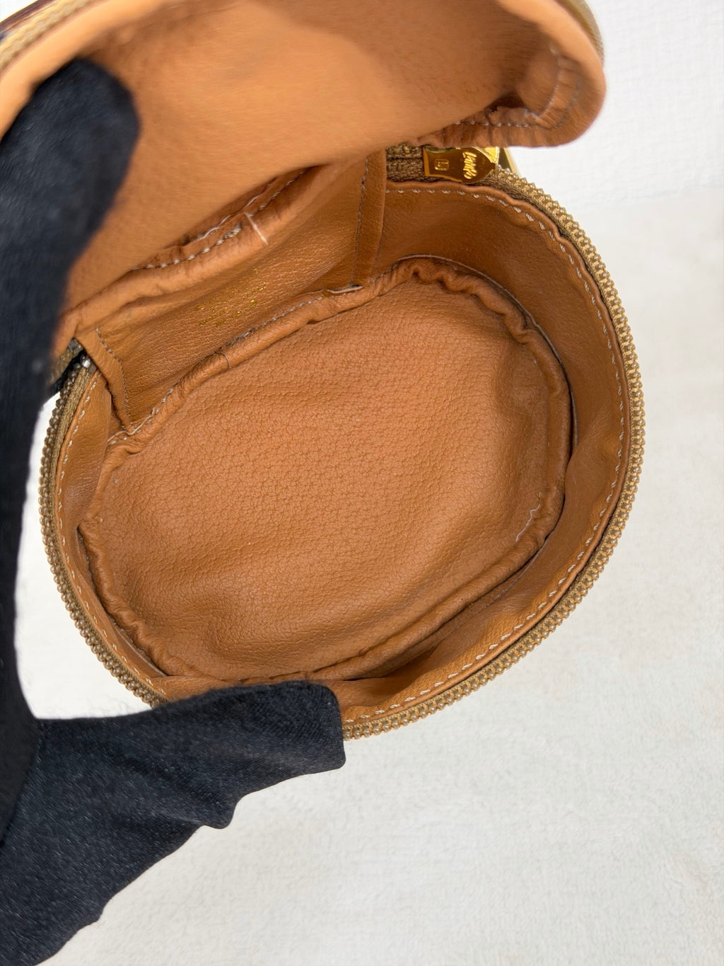 CELINE Macadam Round Vanity Bag - Brown