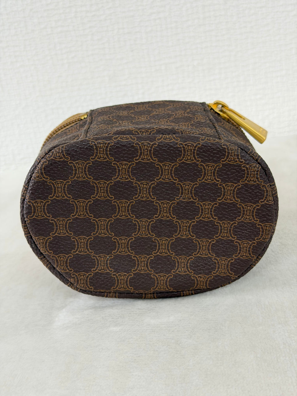 CELINE Macadam Round Vanity Bag - Brown