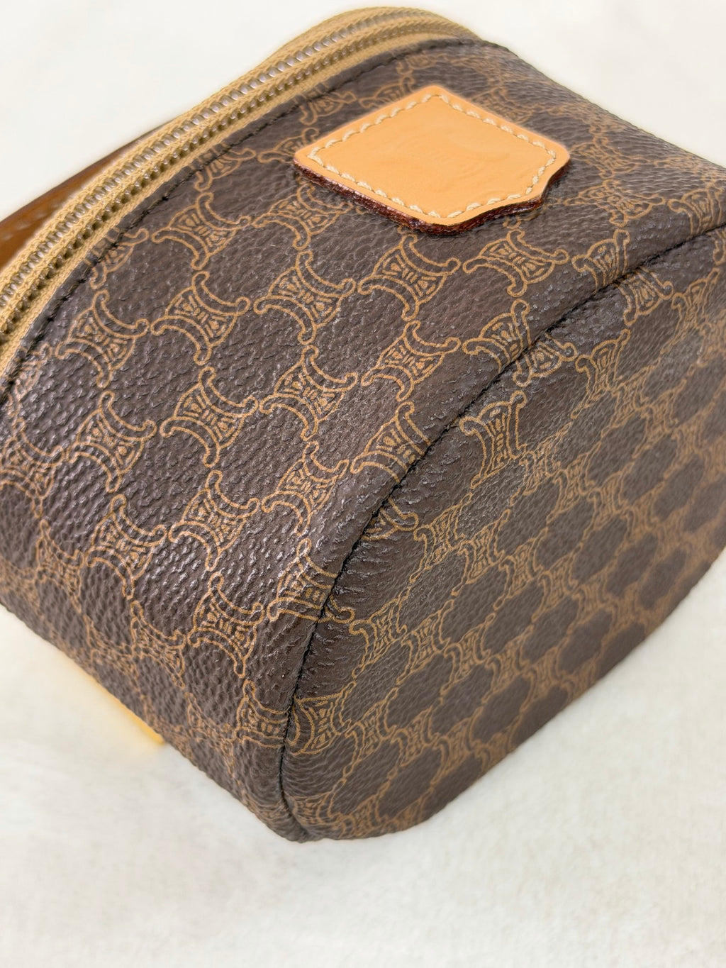 CELINE Macadam Round Vanity Bag - Brown