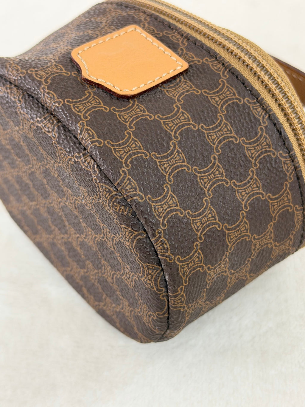 CELINE Macadam Round Vanity Bag - Brown