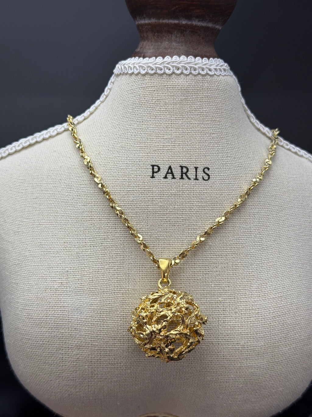 Yves Saint Laurent Long Gold Ball Necklace