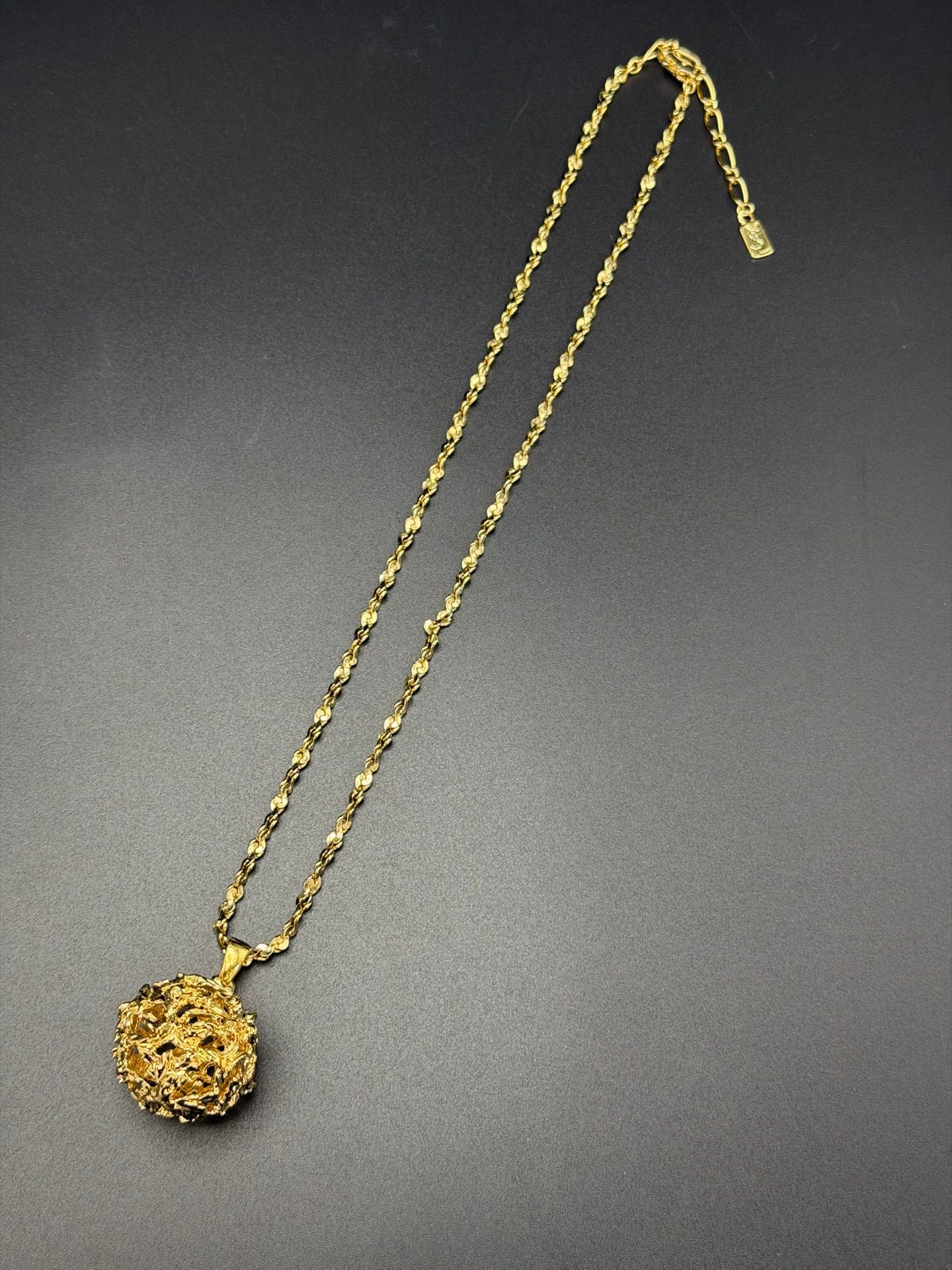 Yves Saint Laurent Long Gold Ball Necklace