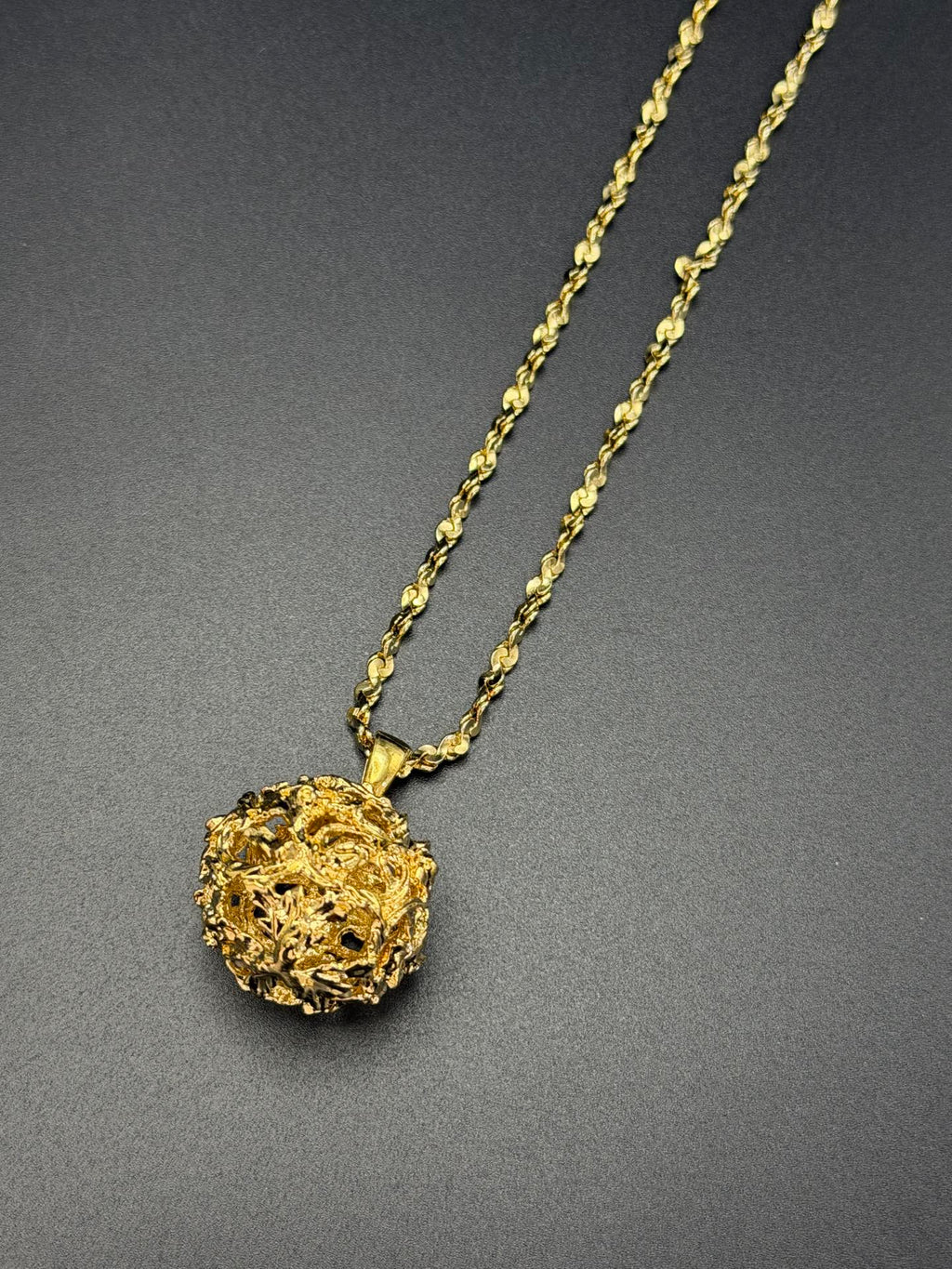Yves Saint Laurent Long Gold Ball Necklace