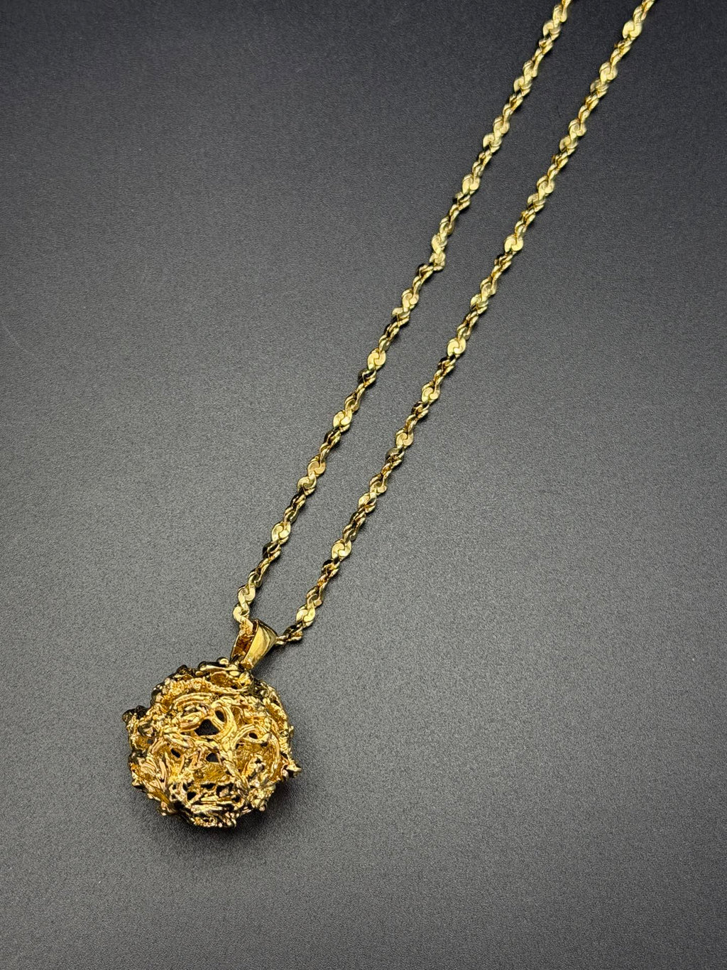 Yves Saint Laurent Long Gold Ball Necklace
