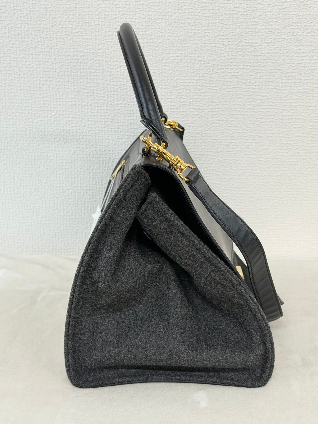 Celine 2011 Black/Canvas Medium Trapeze Top Handle Bag