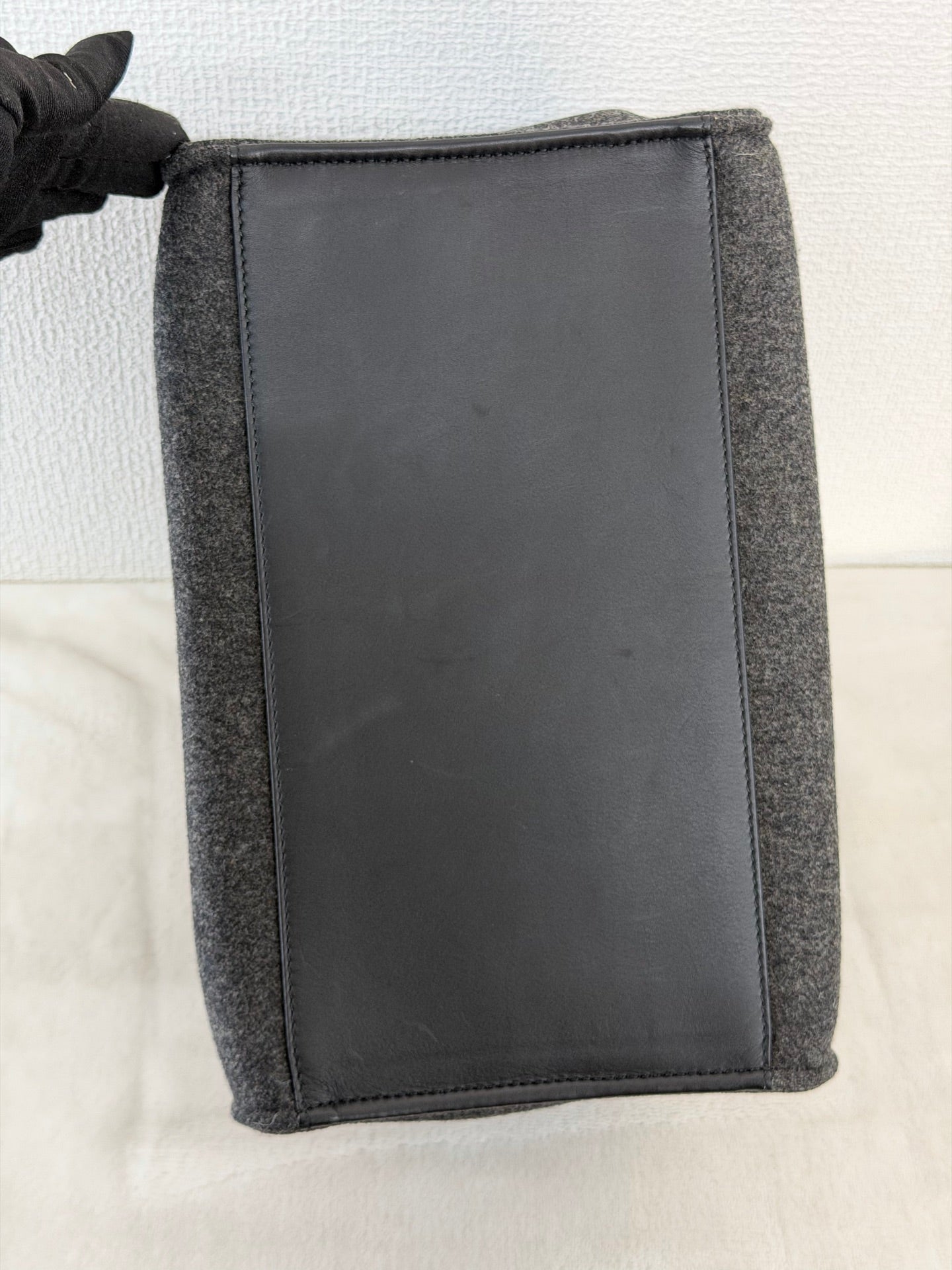 Celine 2011 Black/Canvas Medium Trapeze Top Handle Bag