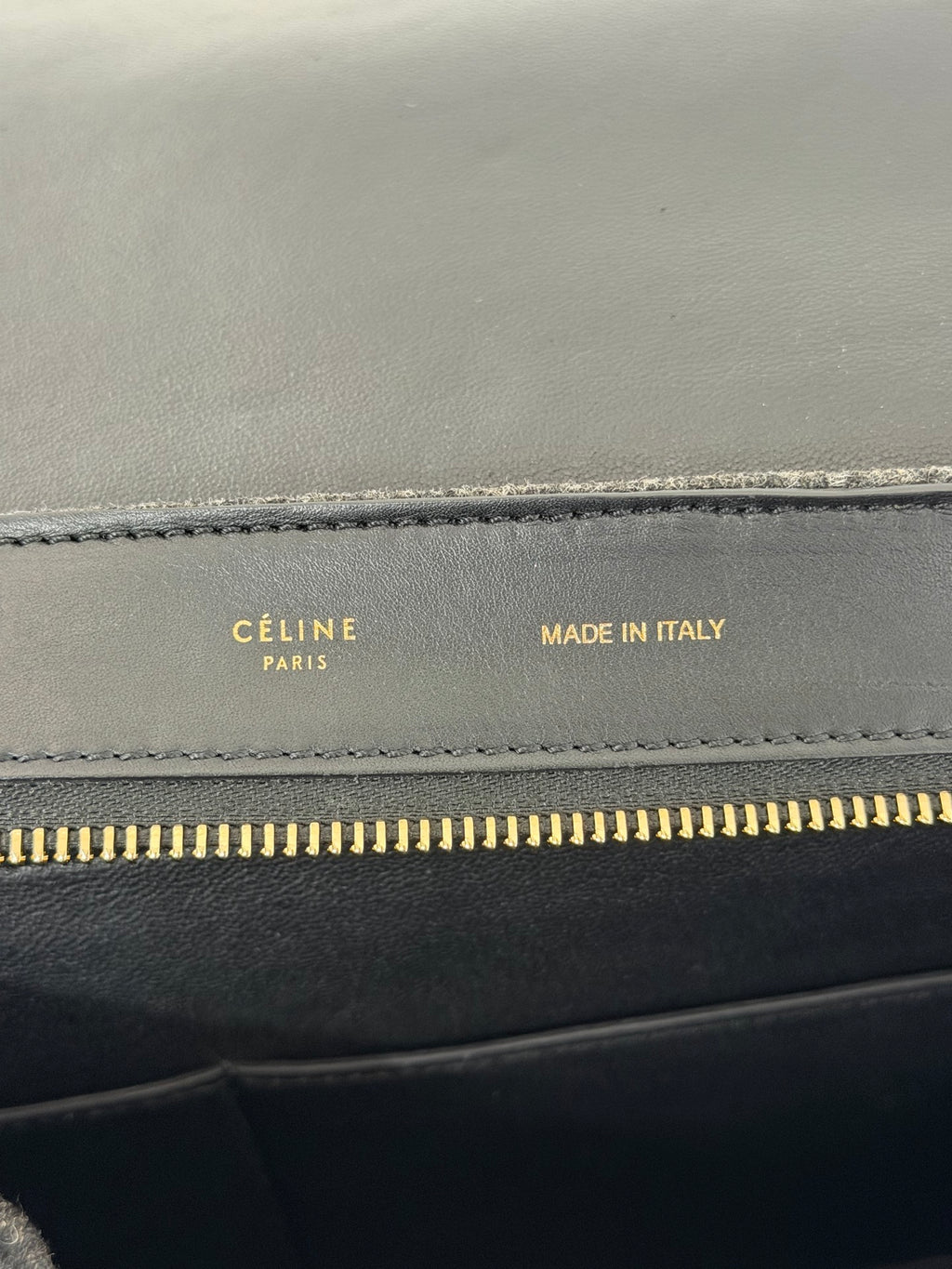 Celine 2011 Black/Canvas Medium Trapeze Top Handle Bag
