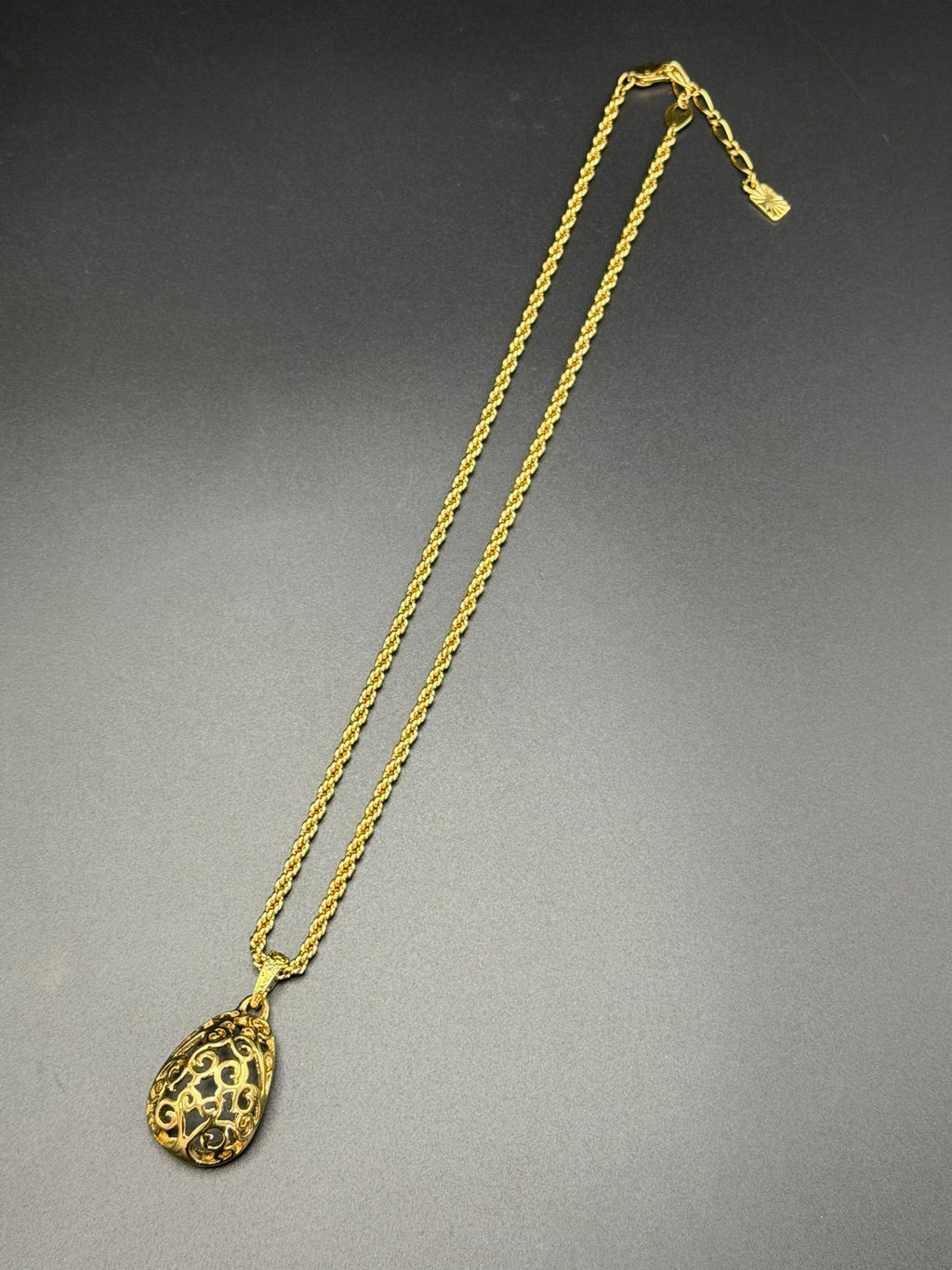 Yves Saint Laurent Vintage Gold Plated Baroque Pattern Necklace