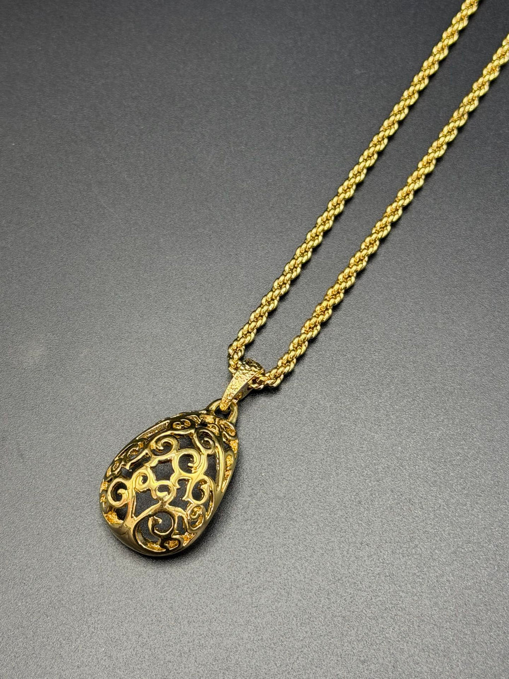Yves Saint Laurent Vintage Gold Plated Baroque Pattern Necklace