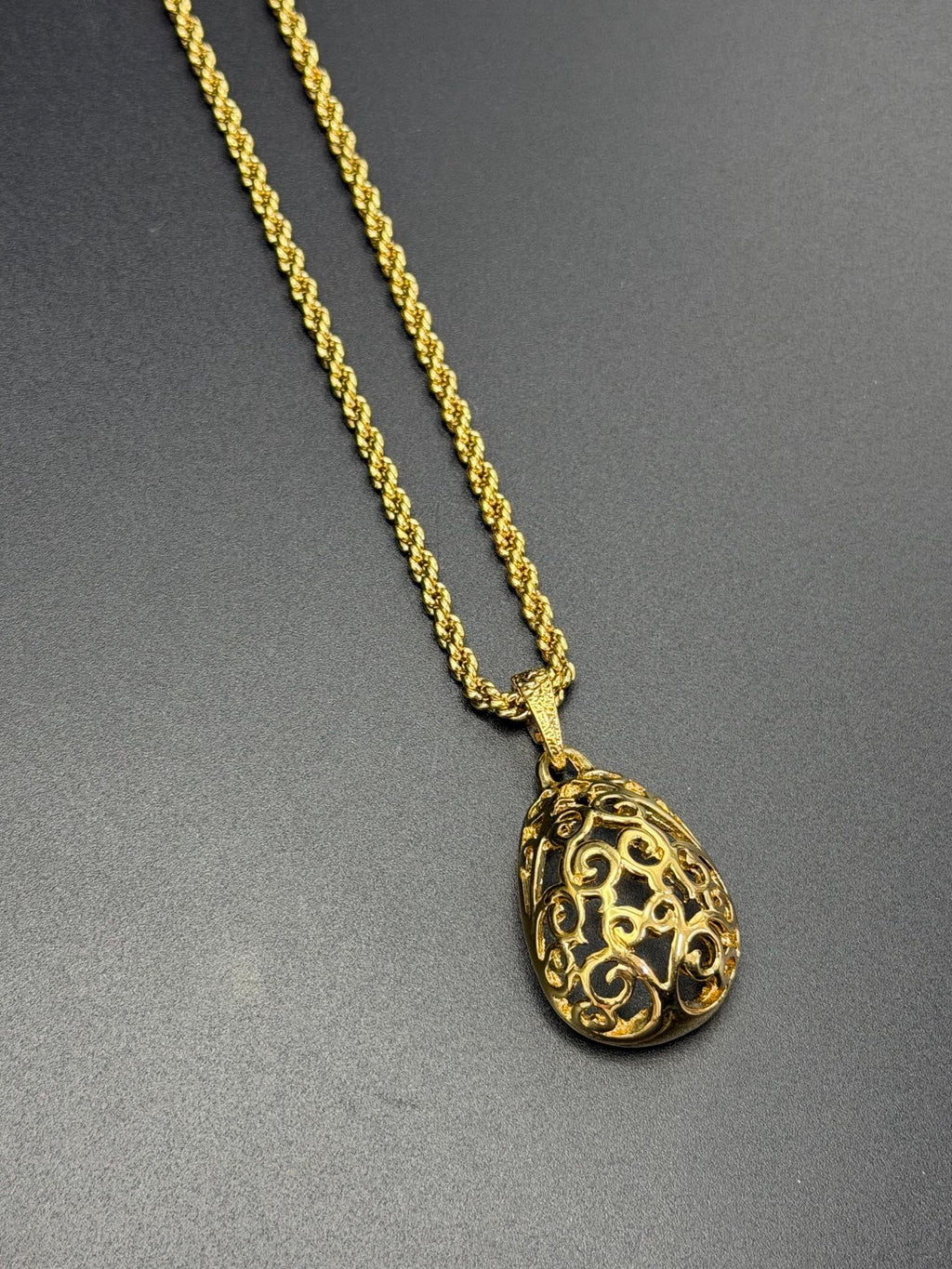 Yves Saint Laurent Vintage Gold Plated Baroque Pattern Necklace