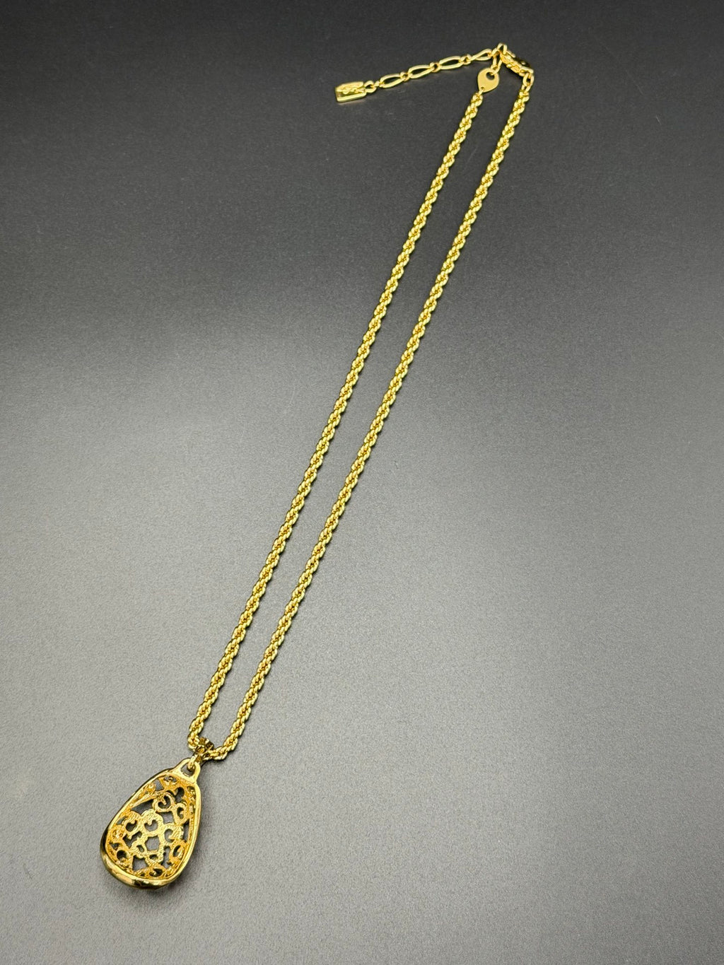 Yves Saint Laurent Vintage Gold Plated Baroque Pattern Necklace