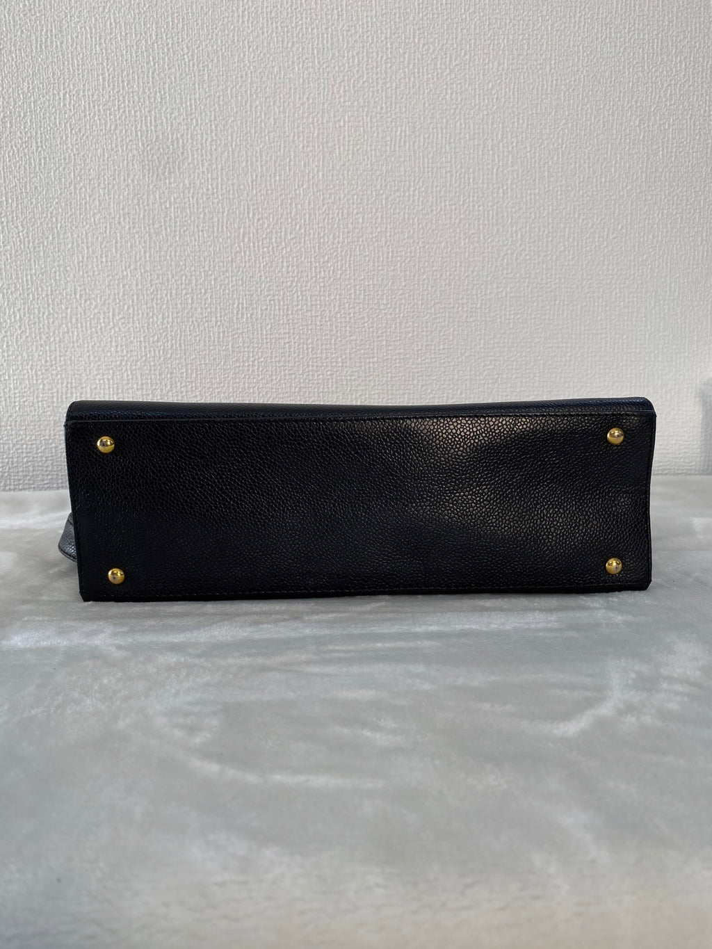 Vintage Chanel Black Caviar Skin Black Tote Bag, A5 Size