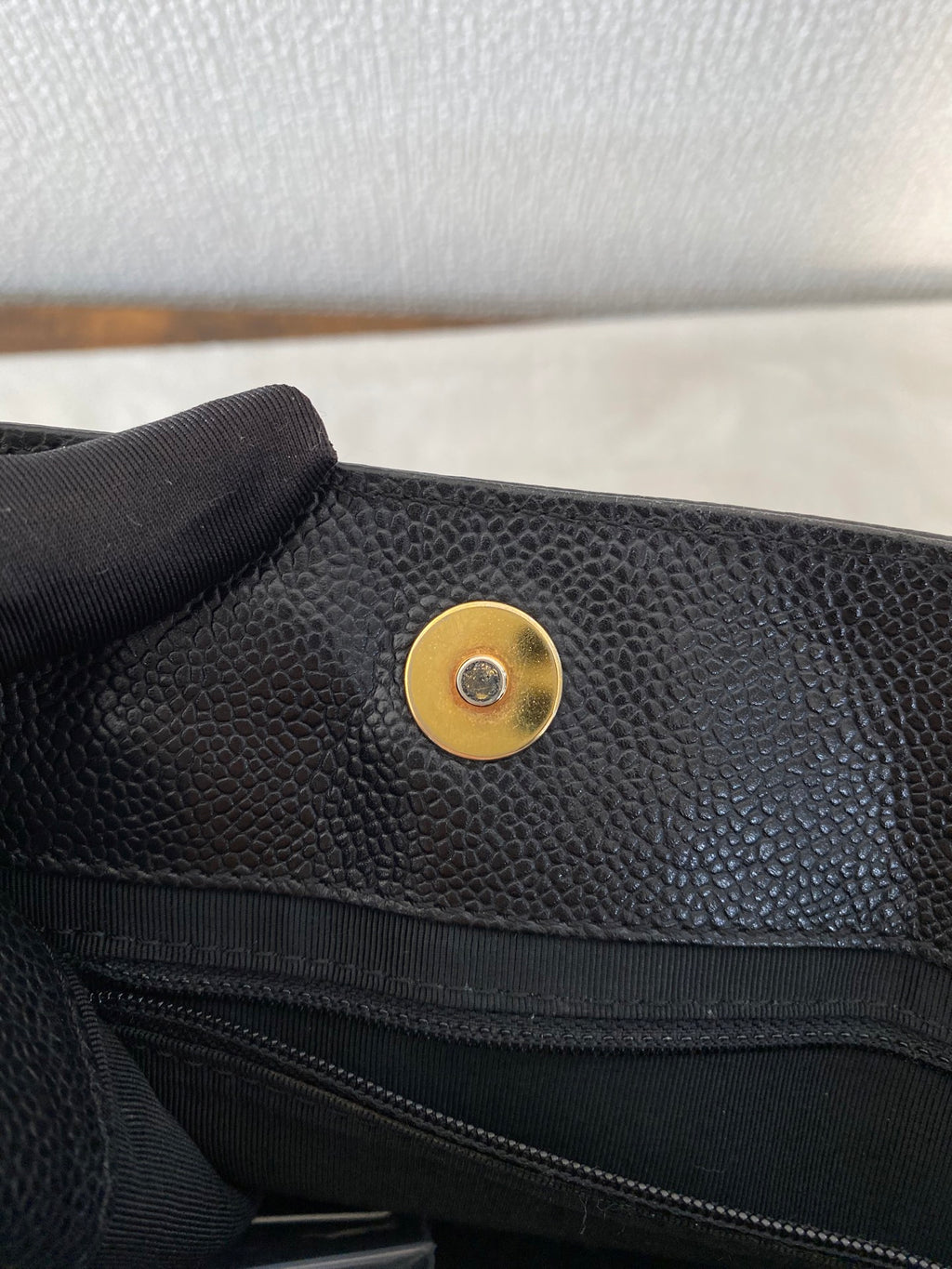 Vintage Chanel Black Caviar Skin Black Tote Bag, A5 Size