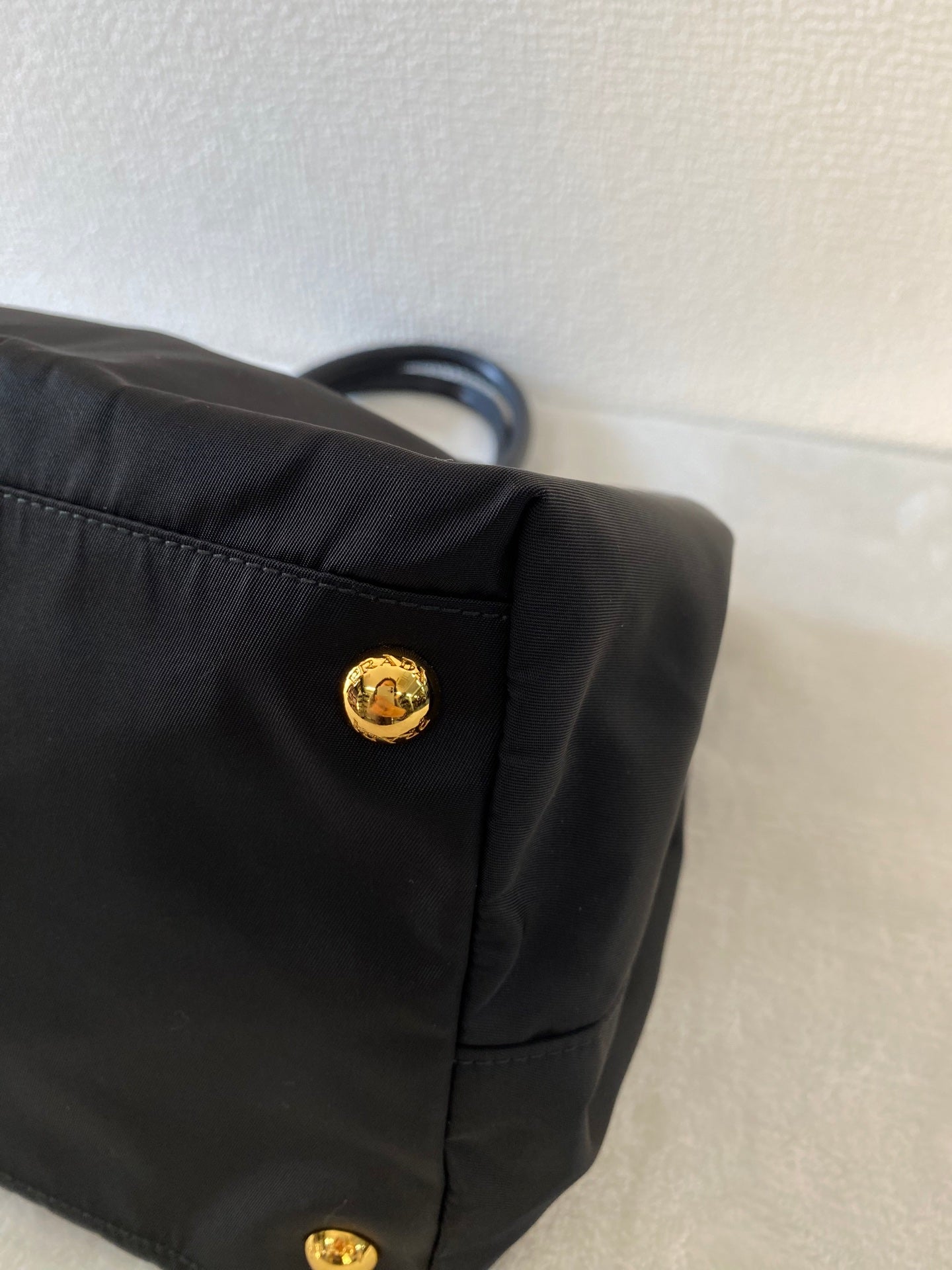 Prada Pocono Tessuto Nylon Ribbon Handbag Black